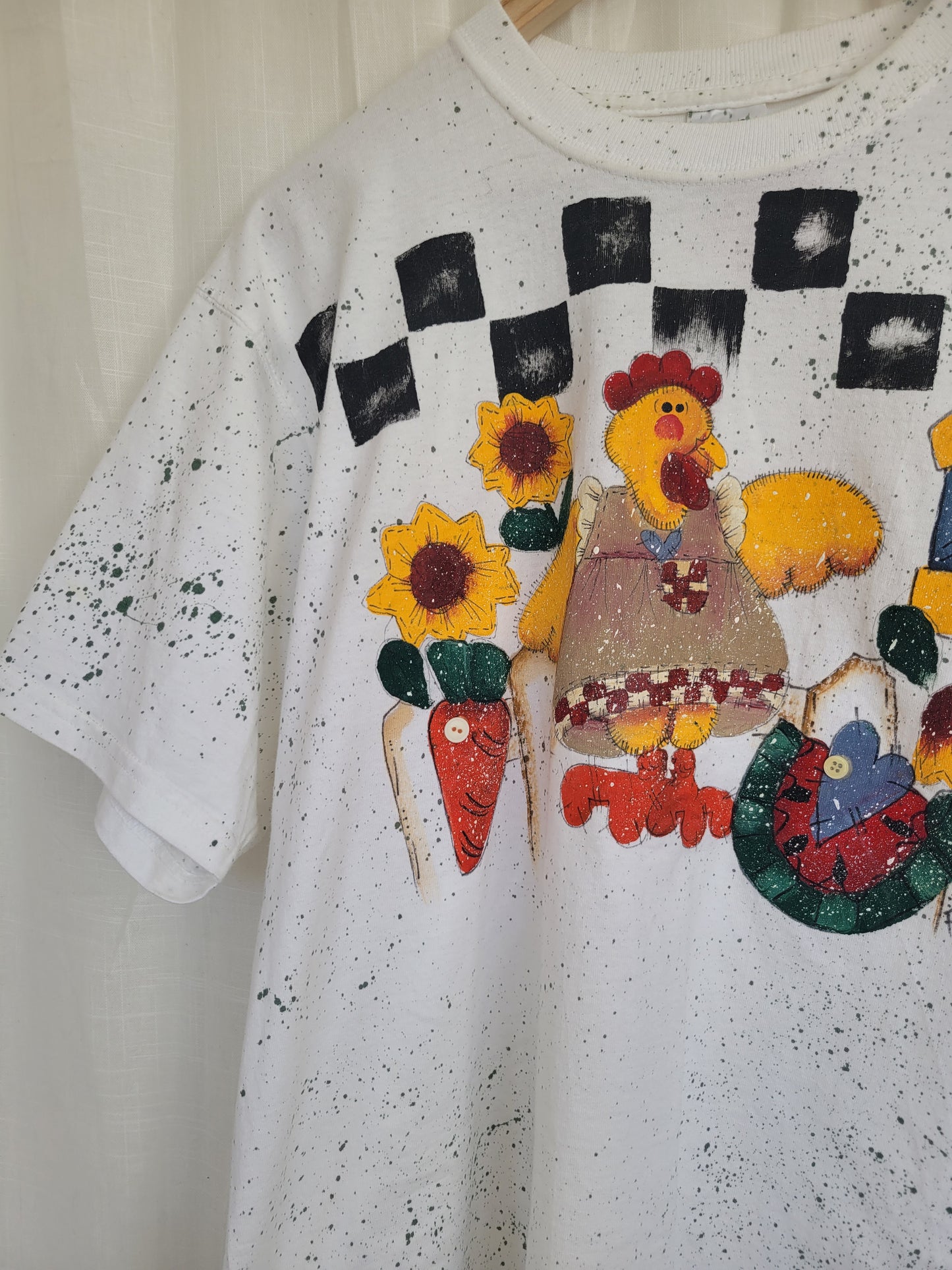 Sunflower Song π - vintage t-shirt with late summer/autumn print - size L