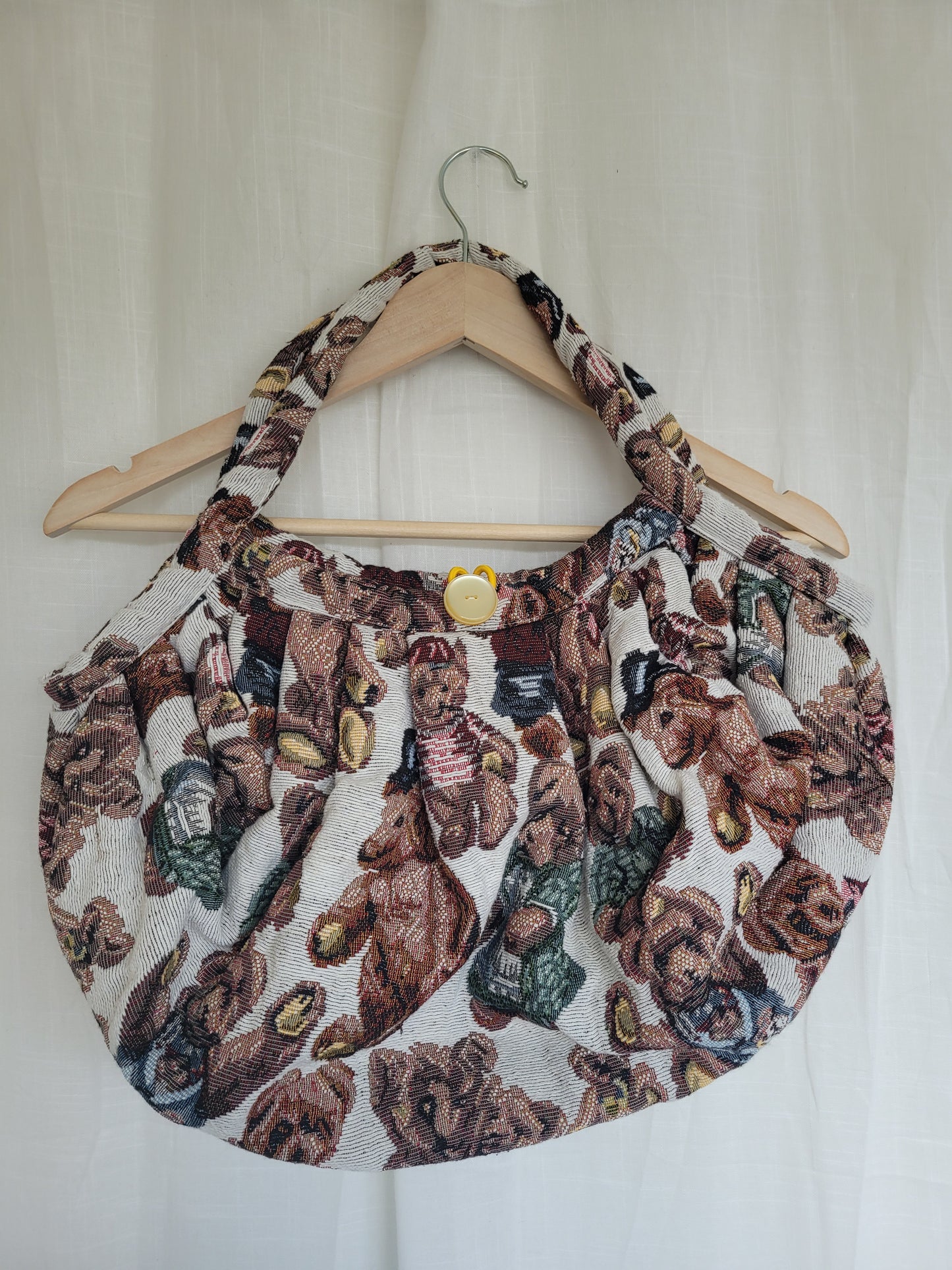 The Bear Pair Bag 🧸 - vintage tapestry bag with bear print