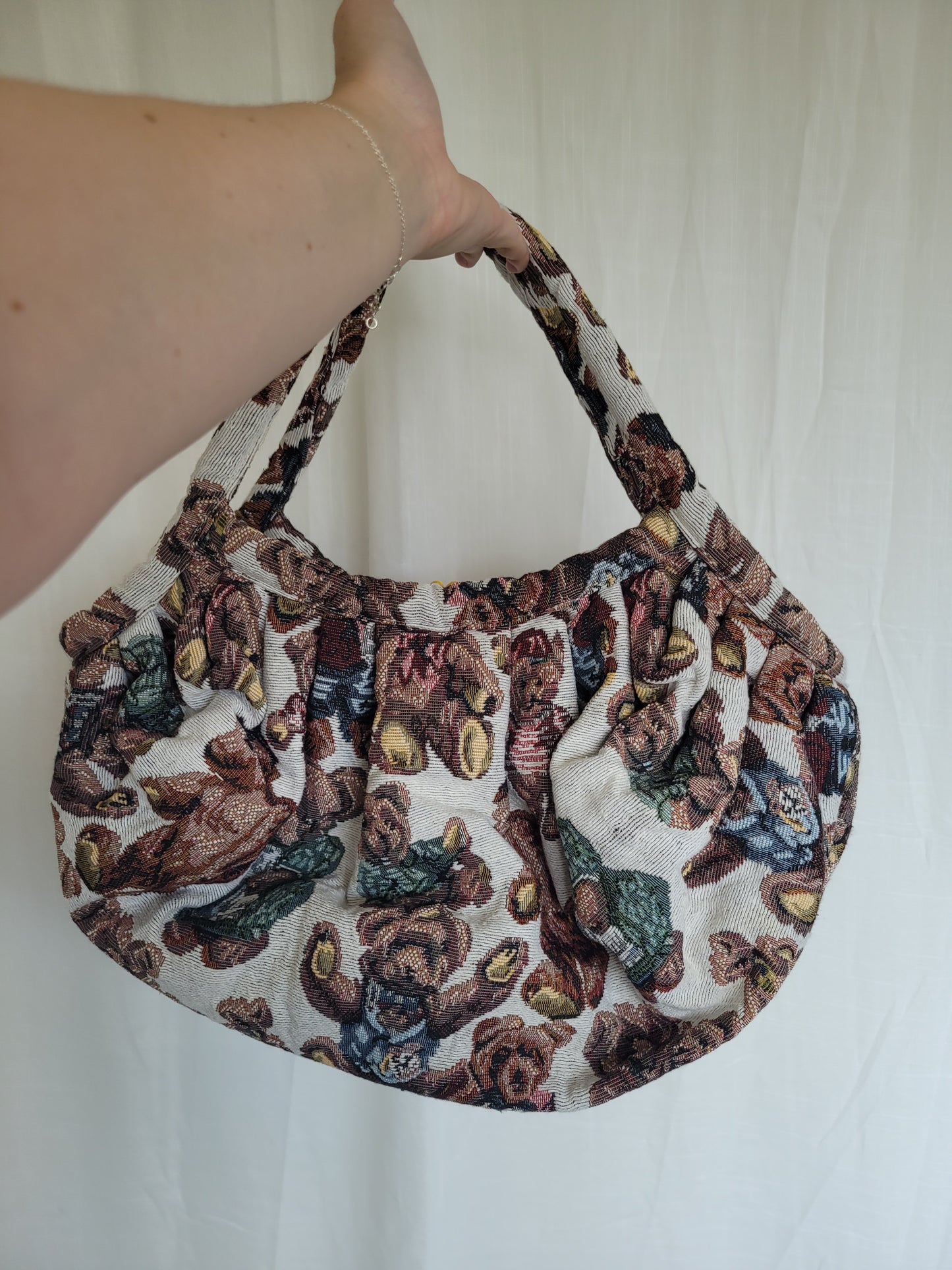 The Bear Pair Bag 🧸 - vintage tapestry bag with bear print