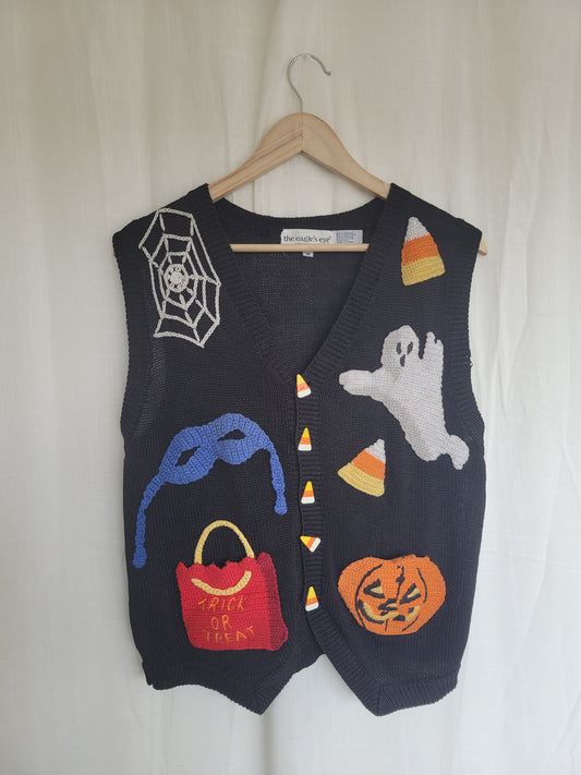 Trick or Treat Treasures πΈοΈ - vintage Halloween spencer vest - size M