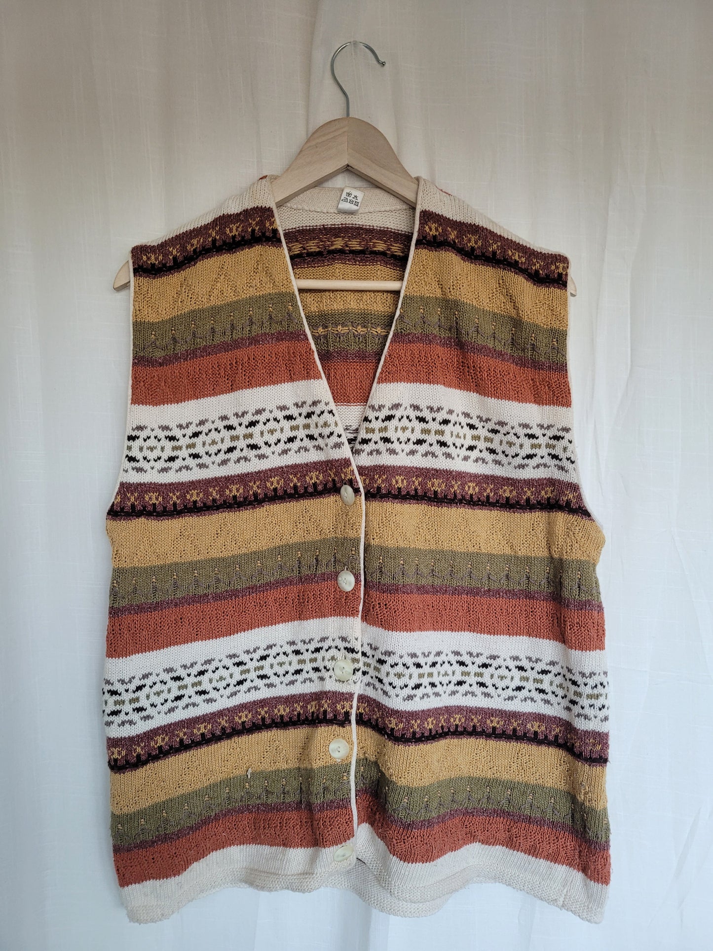 ๐พ Fields of Amber - vintage vest with autumn colours - size L