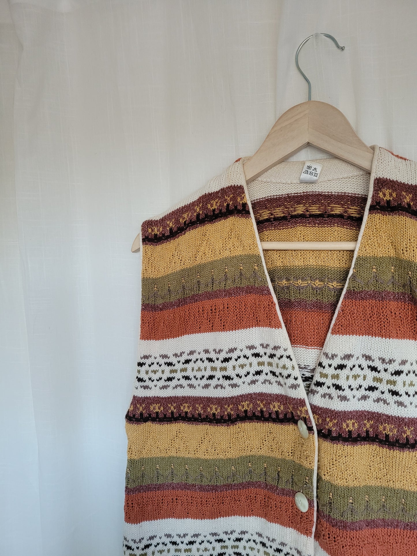 ๐พ Fields of Amber - vintage vest with autumn colours - size L