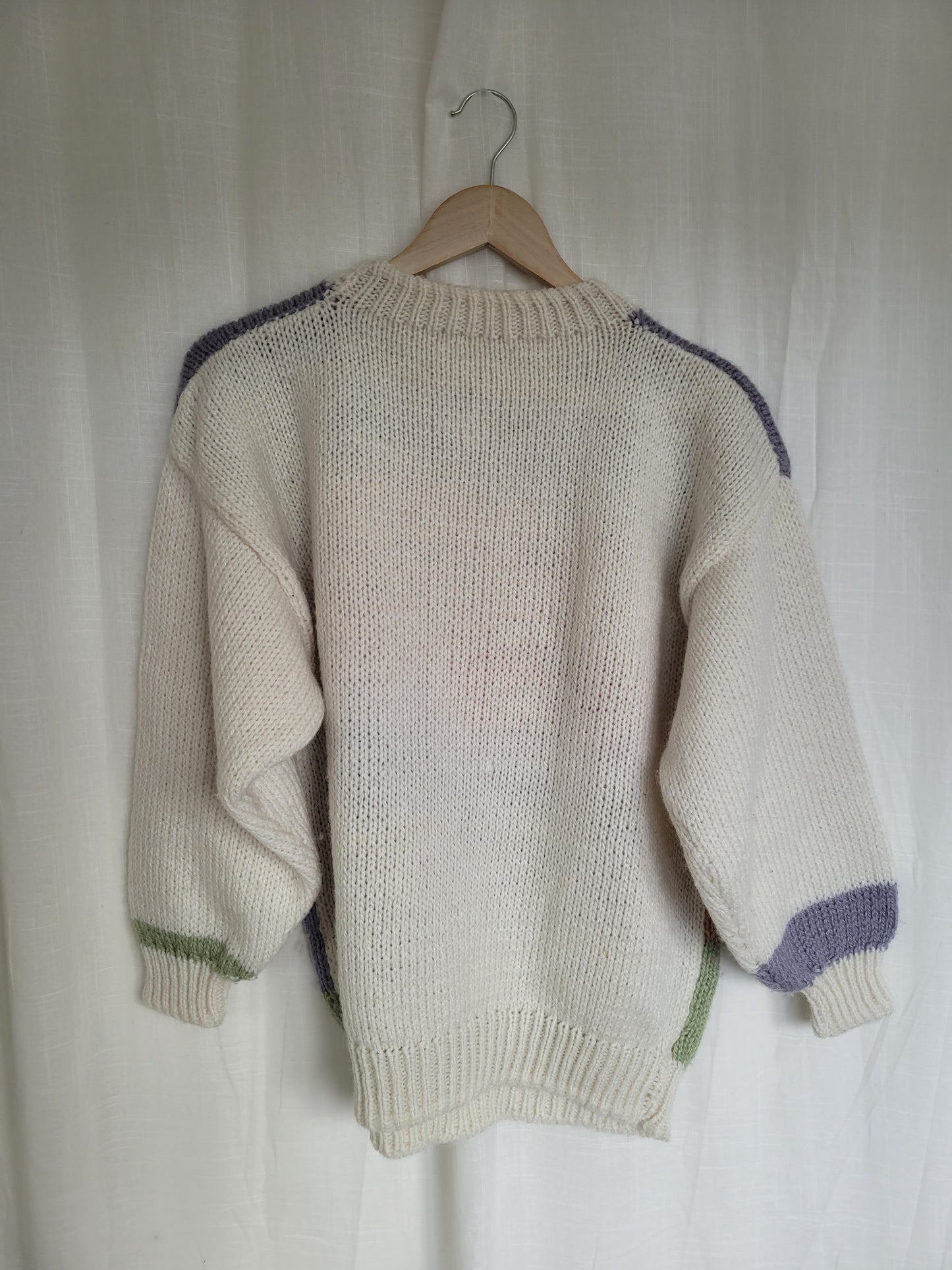 π· Blossom Haven - vintage knitted sweater with cute little cottage details - size M/L