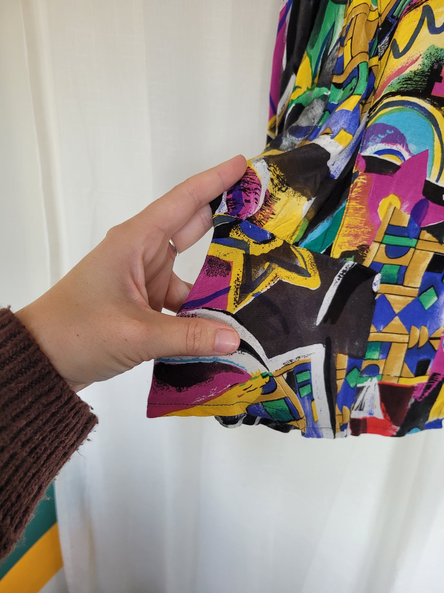 β¨ Abstract Daydream - vintage funky abstract blouse - size L