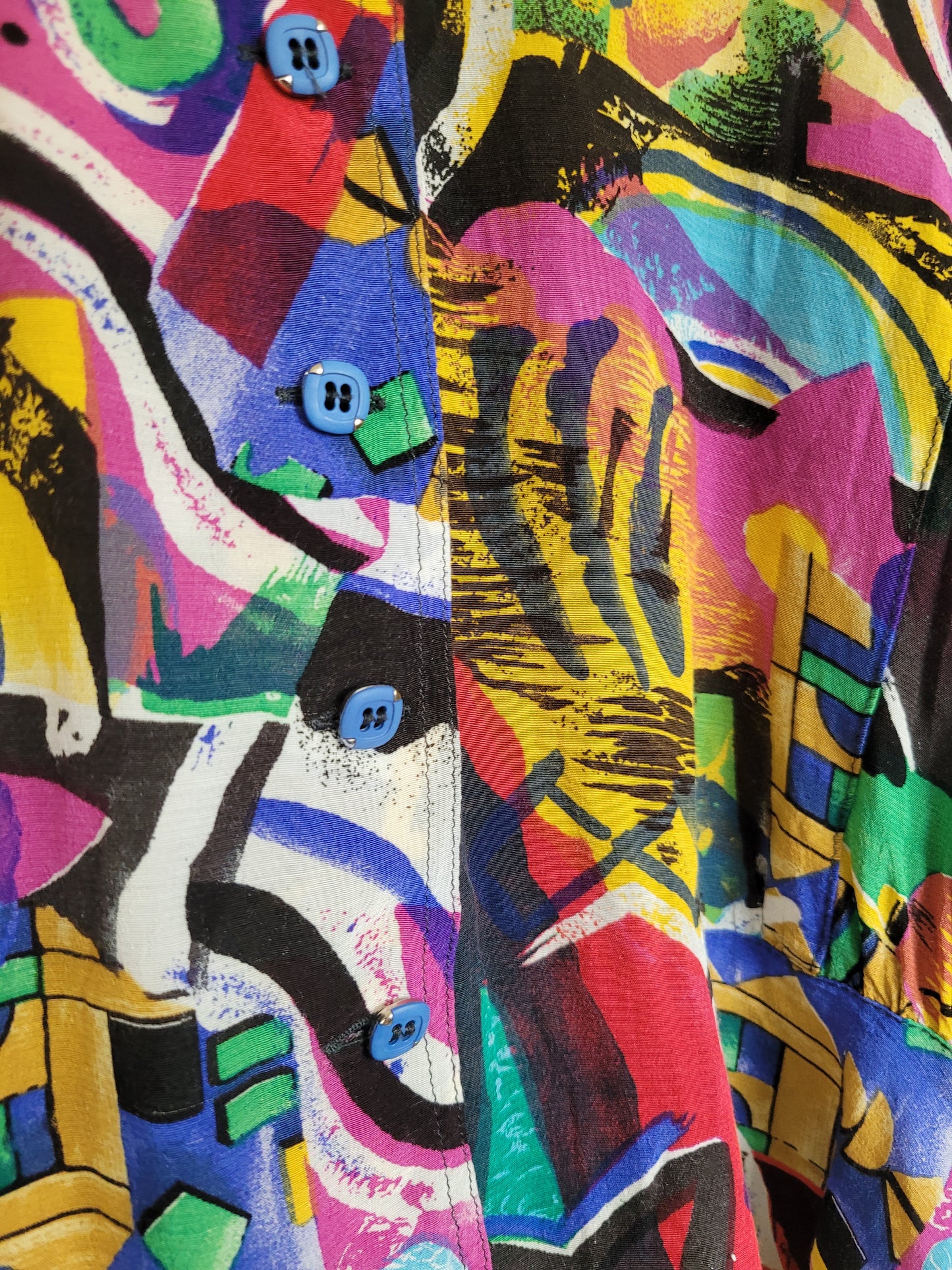 β¨ Abstract Daydream - vintage funky abstract blouse - size L