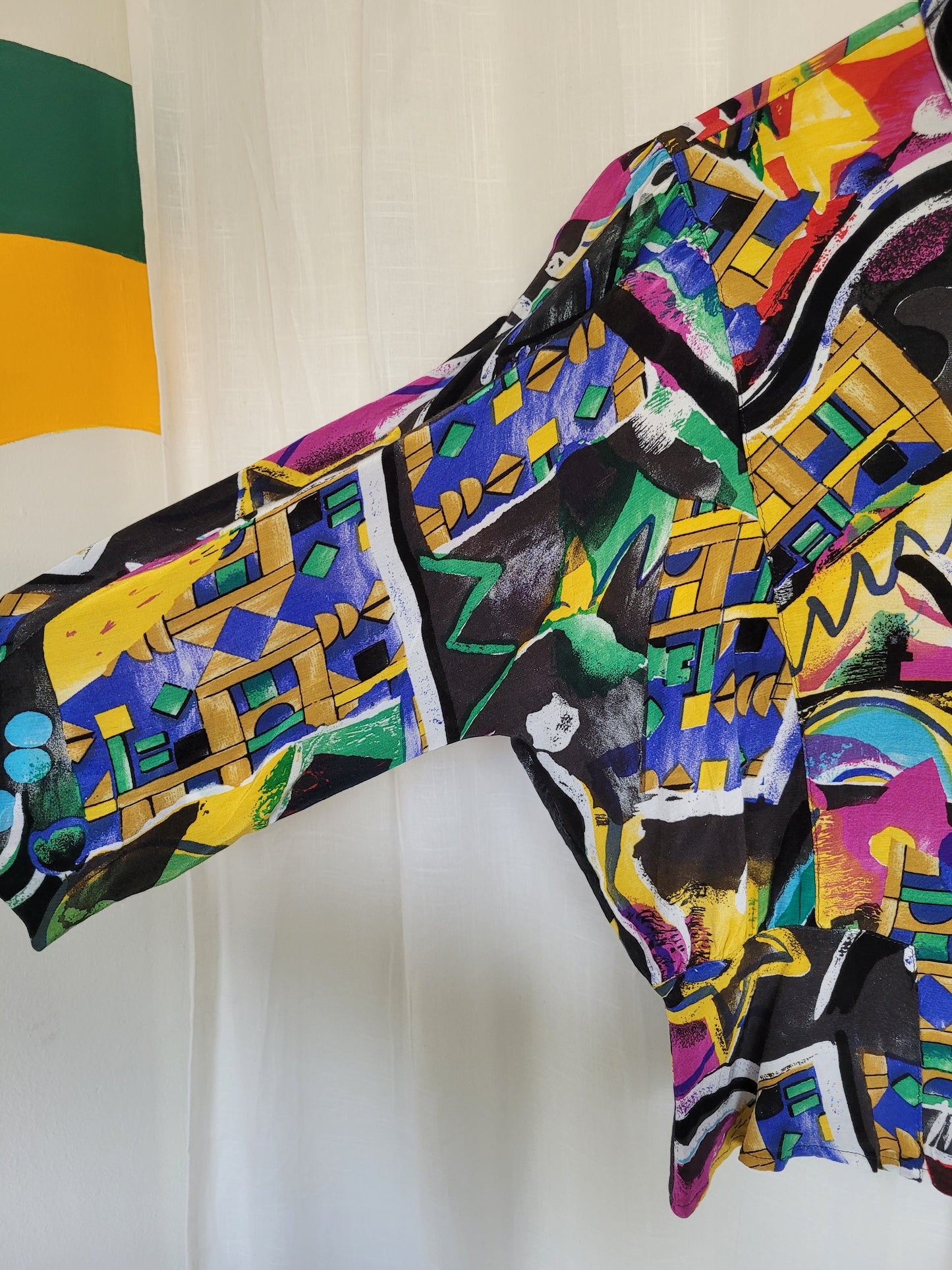 β¨ Abstract Daydream - vintage funky abstract blouse - size L