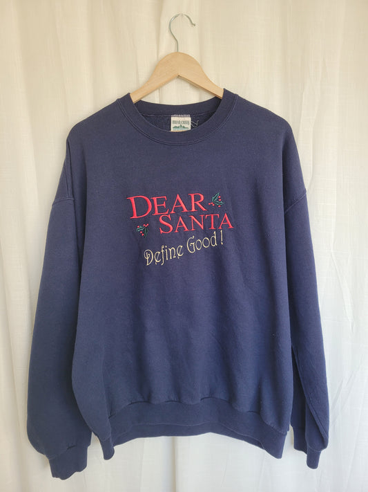 ❄️ Dear Santa… - vintage crewneck sweater with embroidered text - size XL