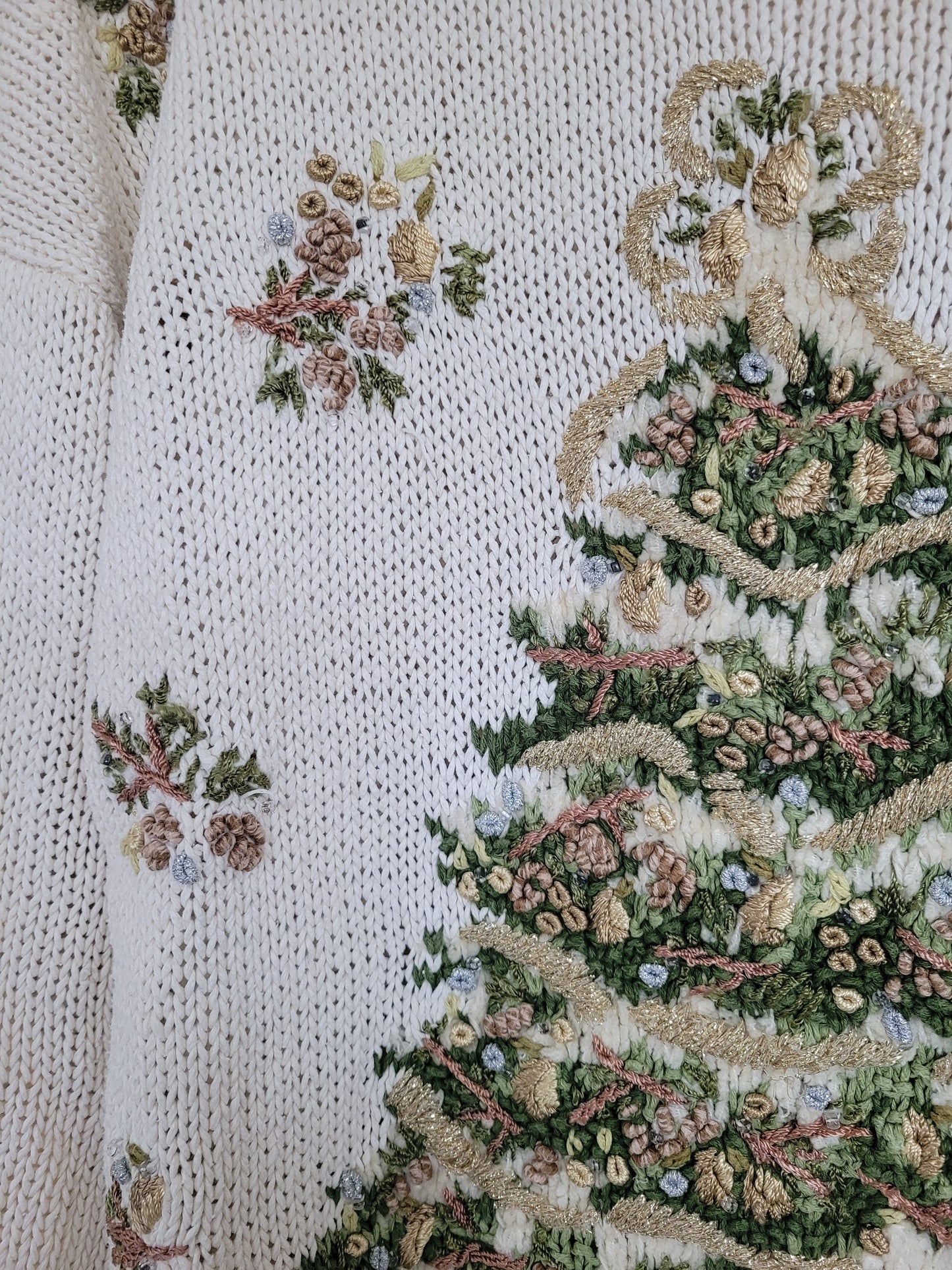 ๐ถ O Christmas Tree, O Christmas Tree - vintage knitted Christmas sweater with Christmas tree - size L/XL