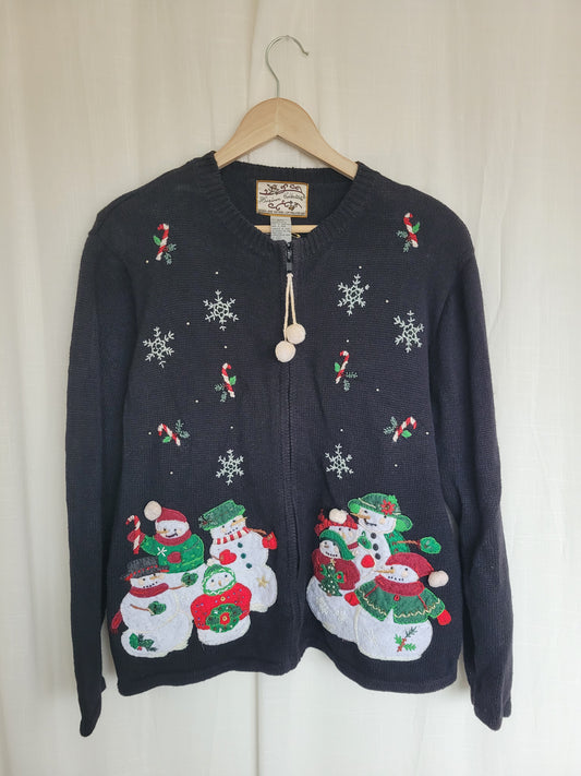 ❄️ Frosty Parade - vintage cardigan with snowmen - size M/L