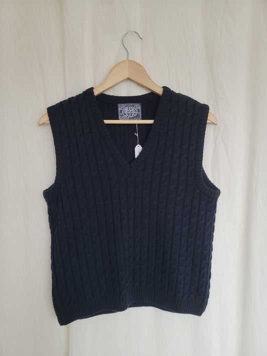 🌊 Deep Sea - vintage cable knitted spencer - size M
