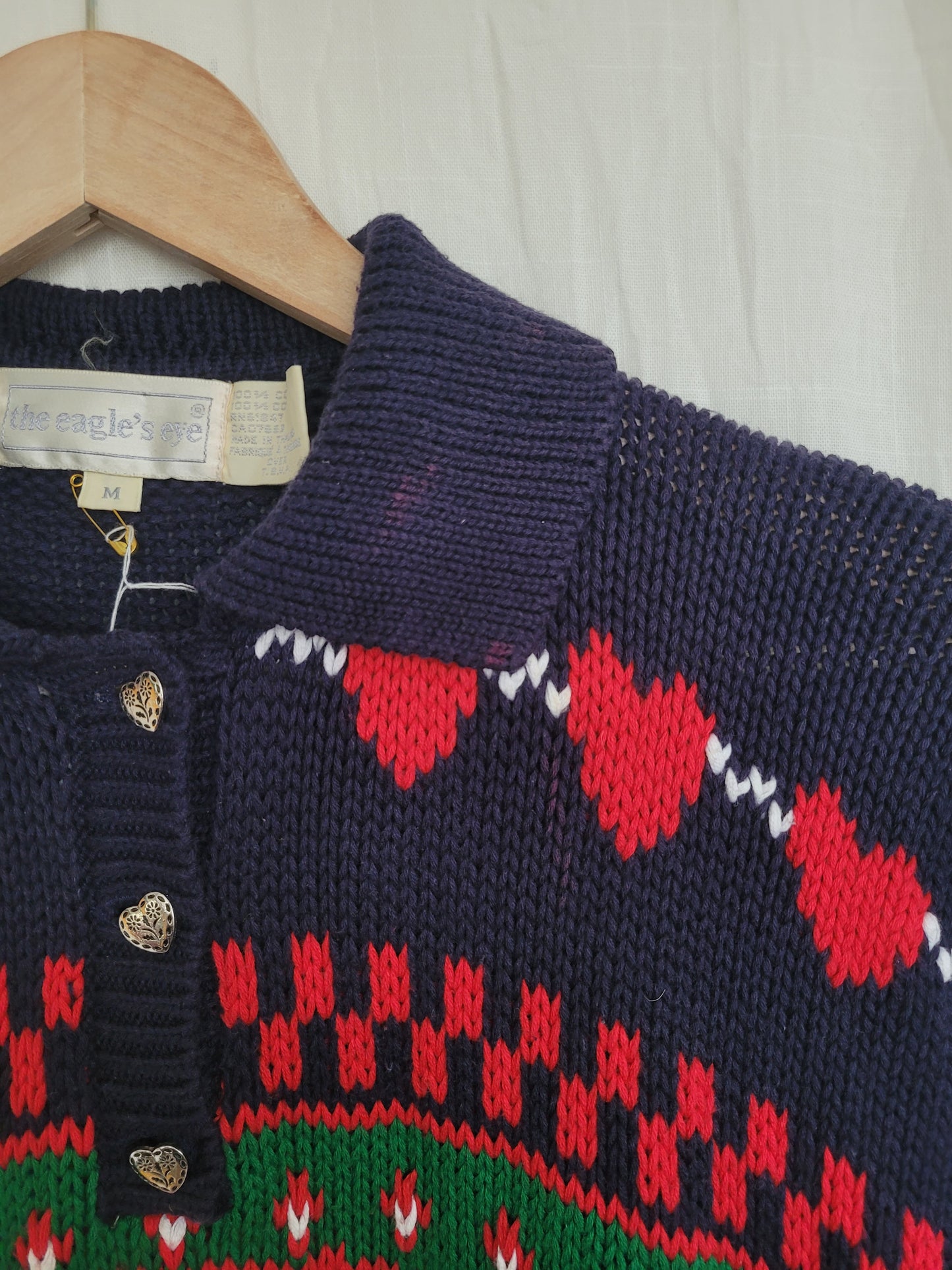 π Country Creatures - vintage knitted sweater with country animals (Perfectly Imperfect) - size M