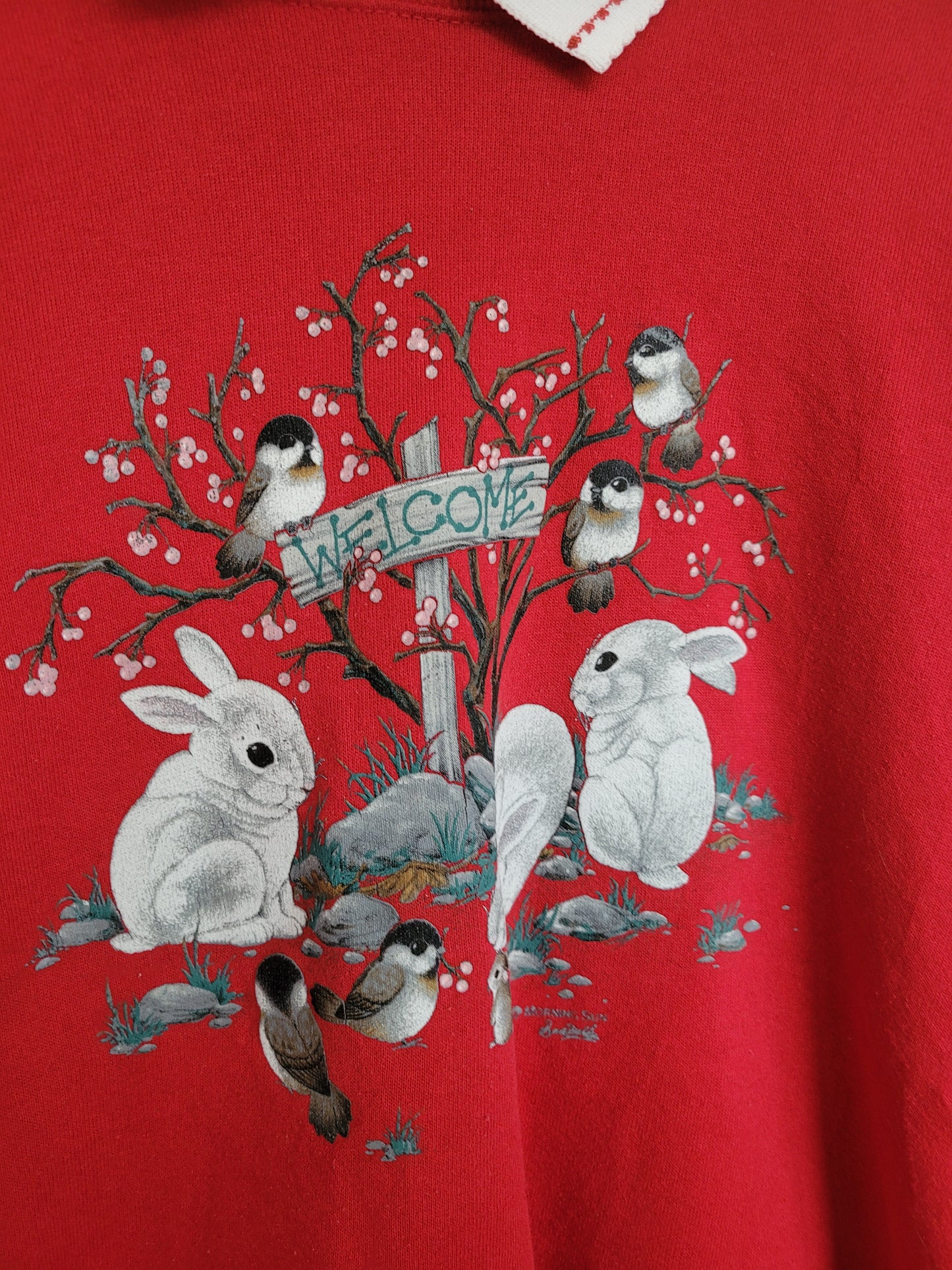 π Little Garden Gathering - vintage crewneck sweater with animal image - size XL