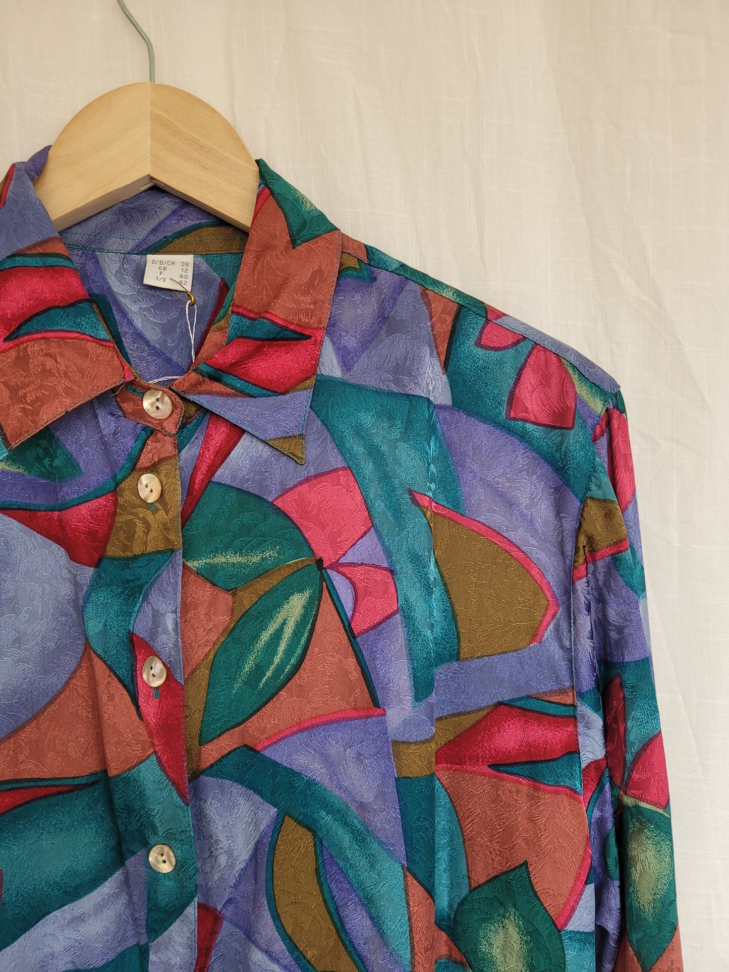 π Dusky Dream - vintage silk blouse - size L