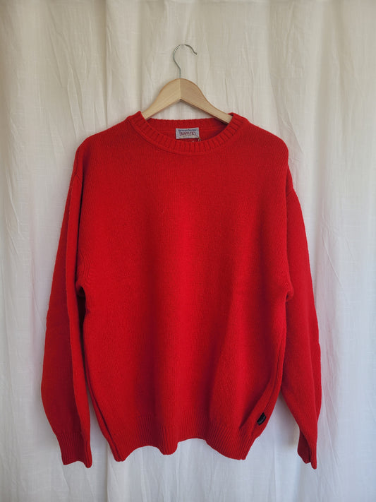 ❤️🔥 The Warmth Within - vintage knitted bold red sweater - size L/XL