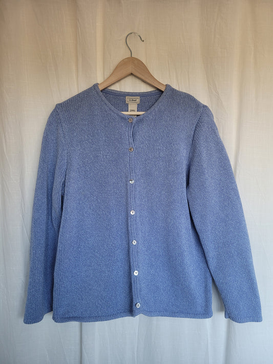 💙 Coastal Morning - light blue cotton cardigan by L.L. Bean - size XL