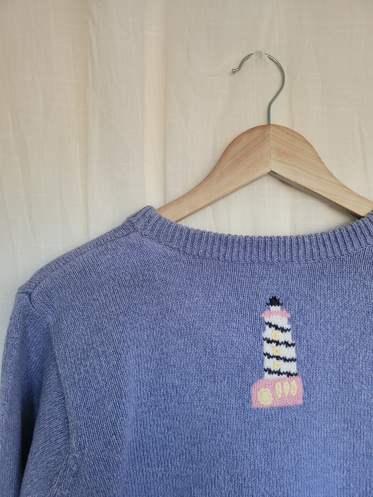 π Seaside Watch - vintage knitted sweater with lighthouses - size S
