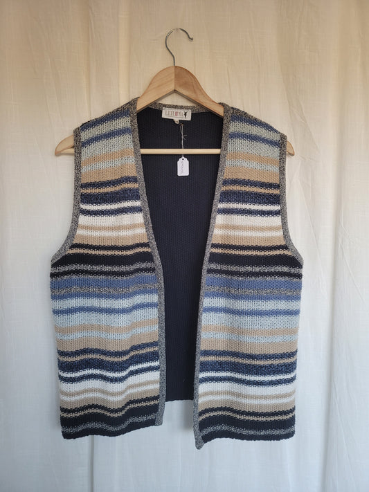 ⚓ Seaside Layer - vintage knitted striped gilet - size M/L