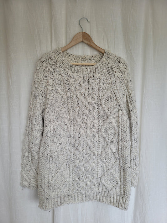 🤍 The Fisherman's Dream - handknitted cable sweater - size L