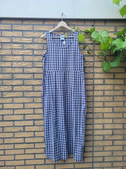 🌾 The Country Lane - vintage checkered long dress - size S