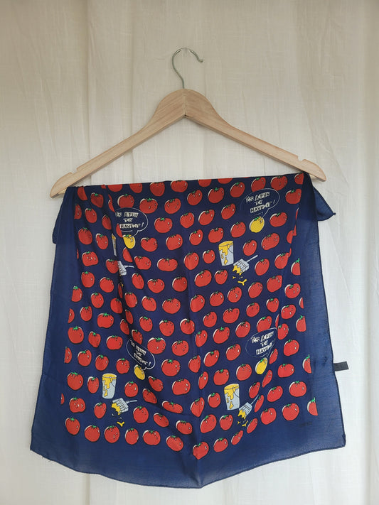 ๐
The Painted Tomato - vintage silk scarf with tomato pattern