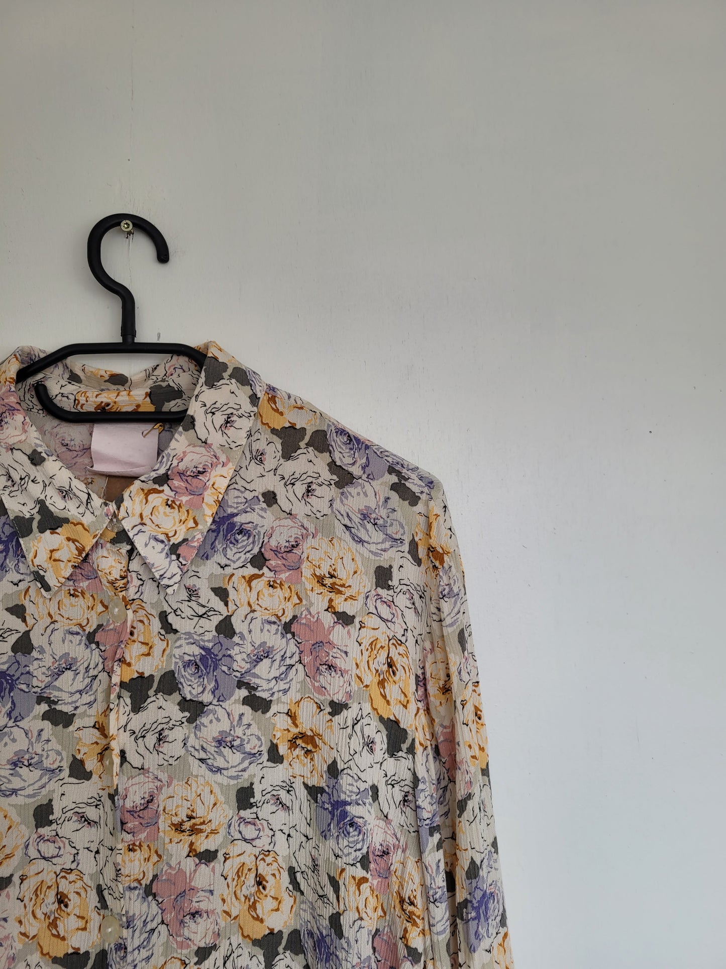 Pastelkleurige bloemen blouse - L/XL