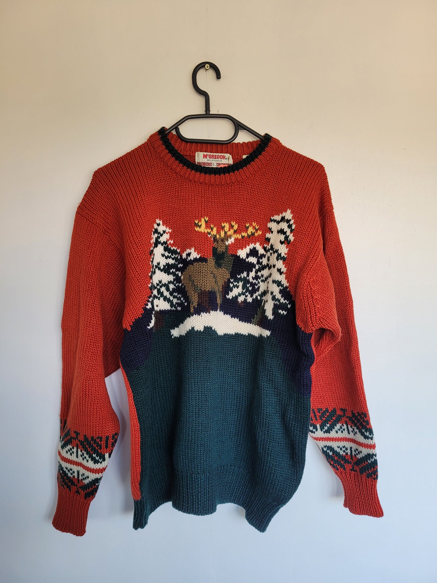 Valley Watch 🦌 - vintage trui met afbeelding van een hert - maat L