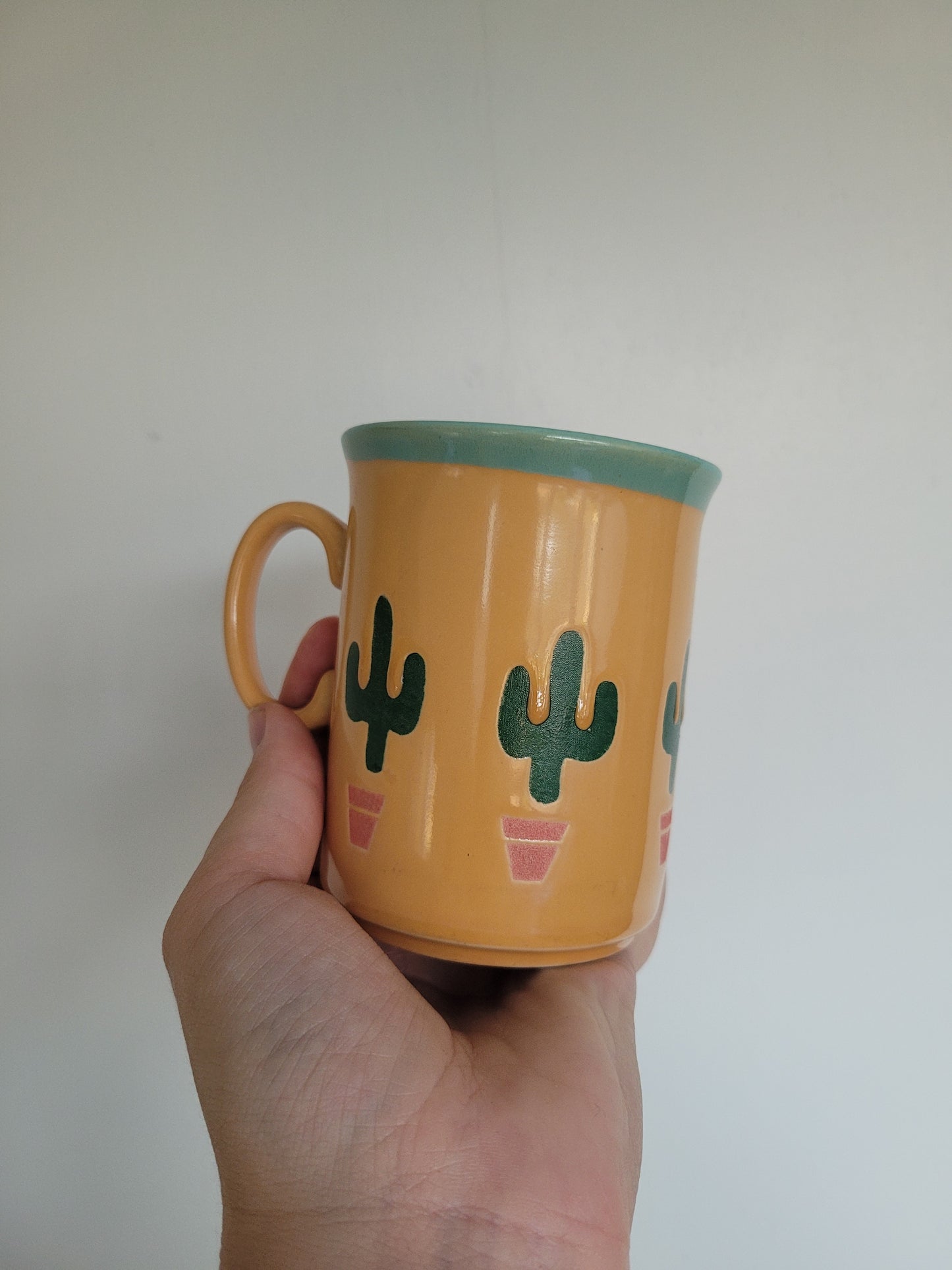 Cactus Sips Mug 🌵 - opvallende gele vintage western mok