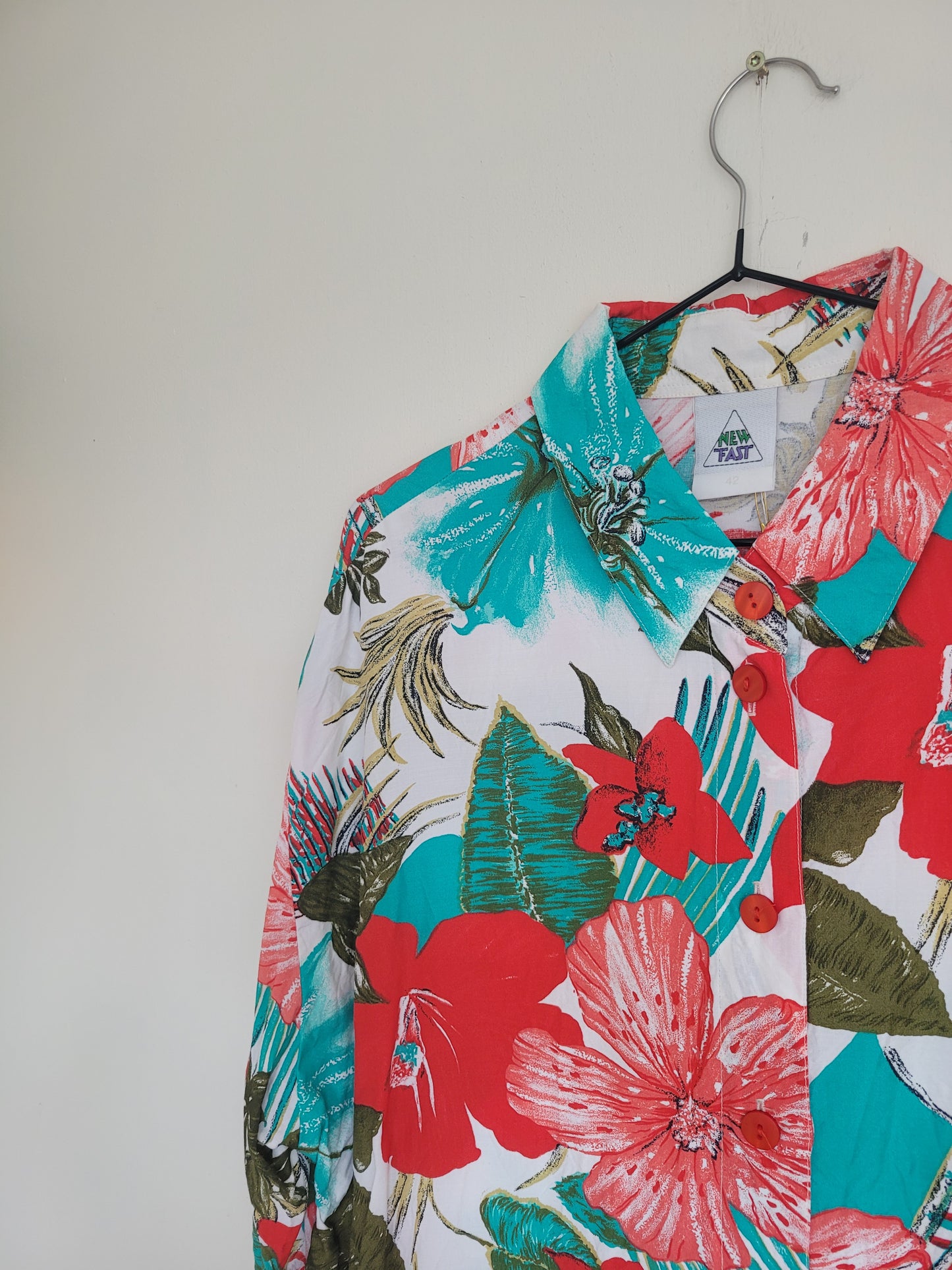 Tropical Chapters - vintage blouse met tropische Hawaii print - maat XL