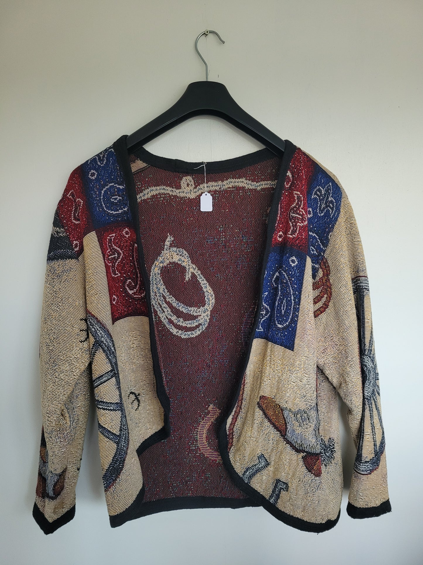 Cowboy’s Keepsake 🤠 - vintage tapestry jasje met verschillende western/cowboy afbeeldingen - maat L