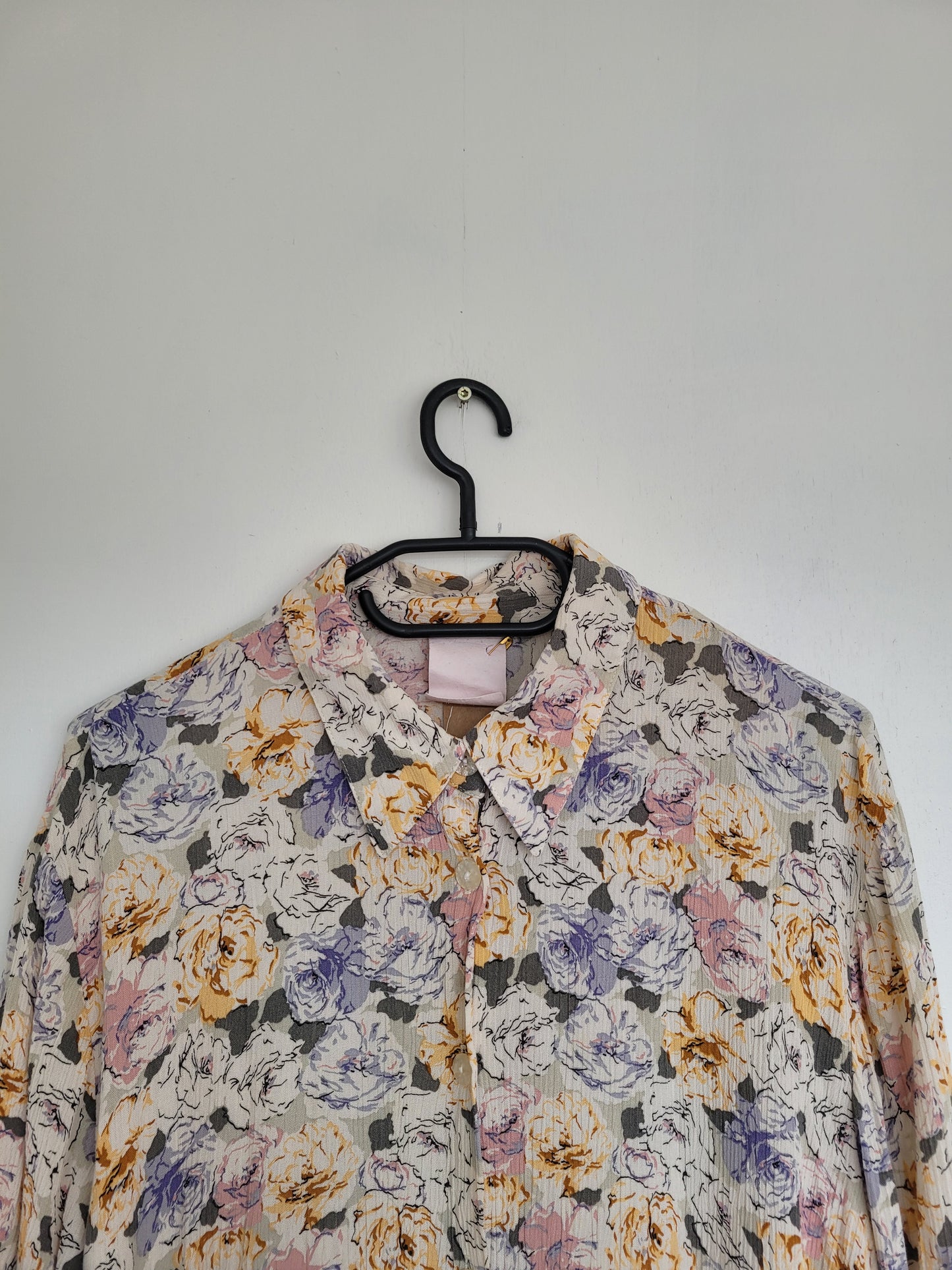Pastelkleurige bloemen blouse - L/XL