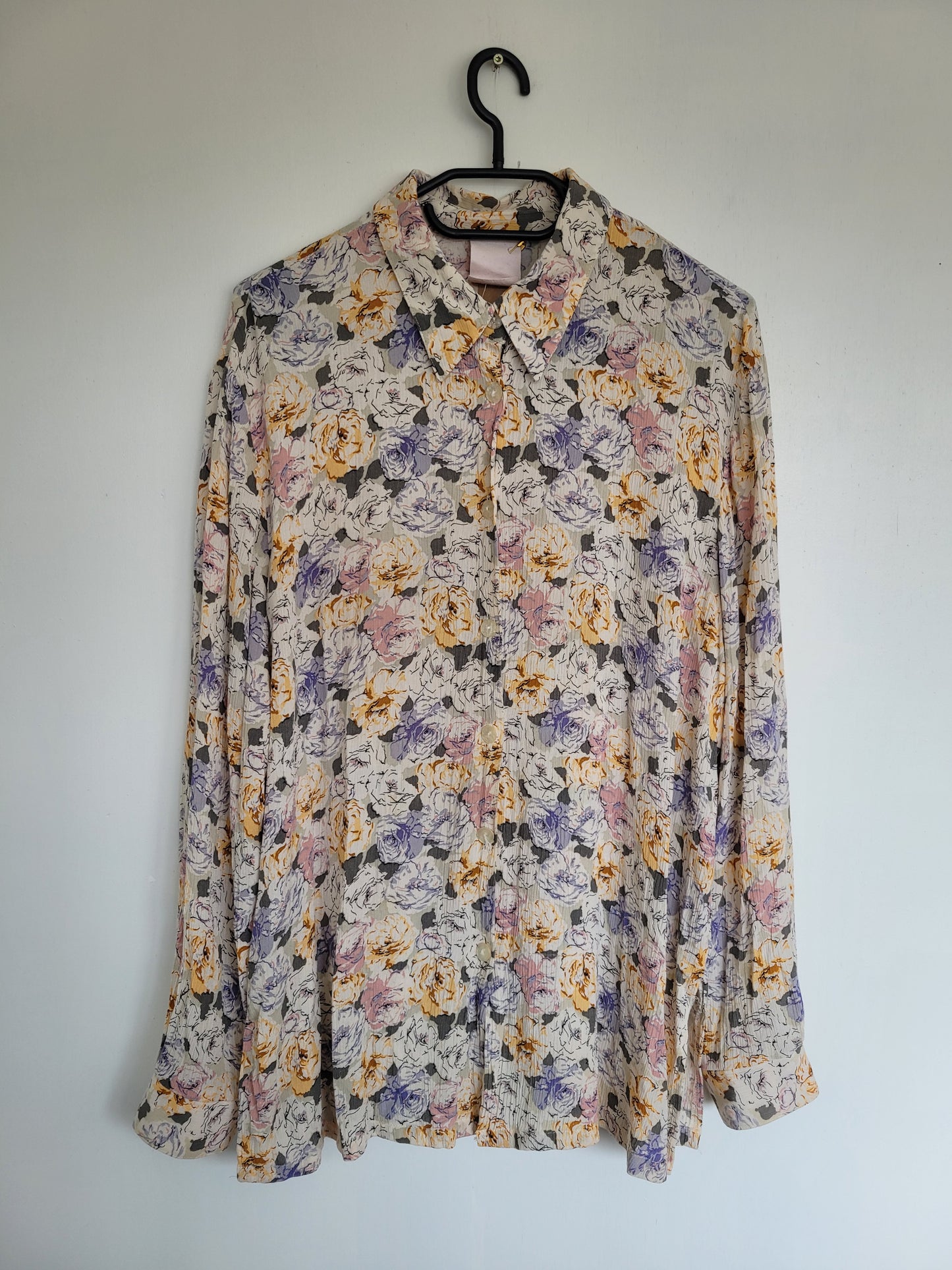 Pastelkleurige bloemen blouse - L/XL