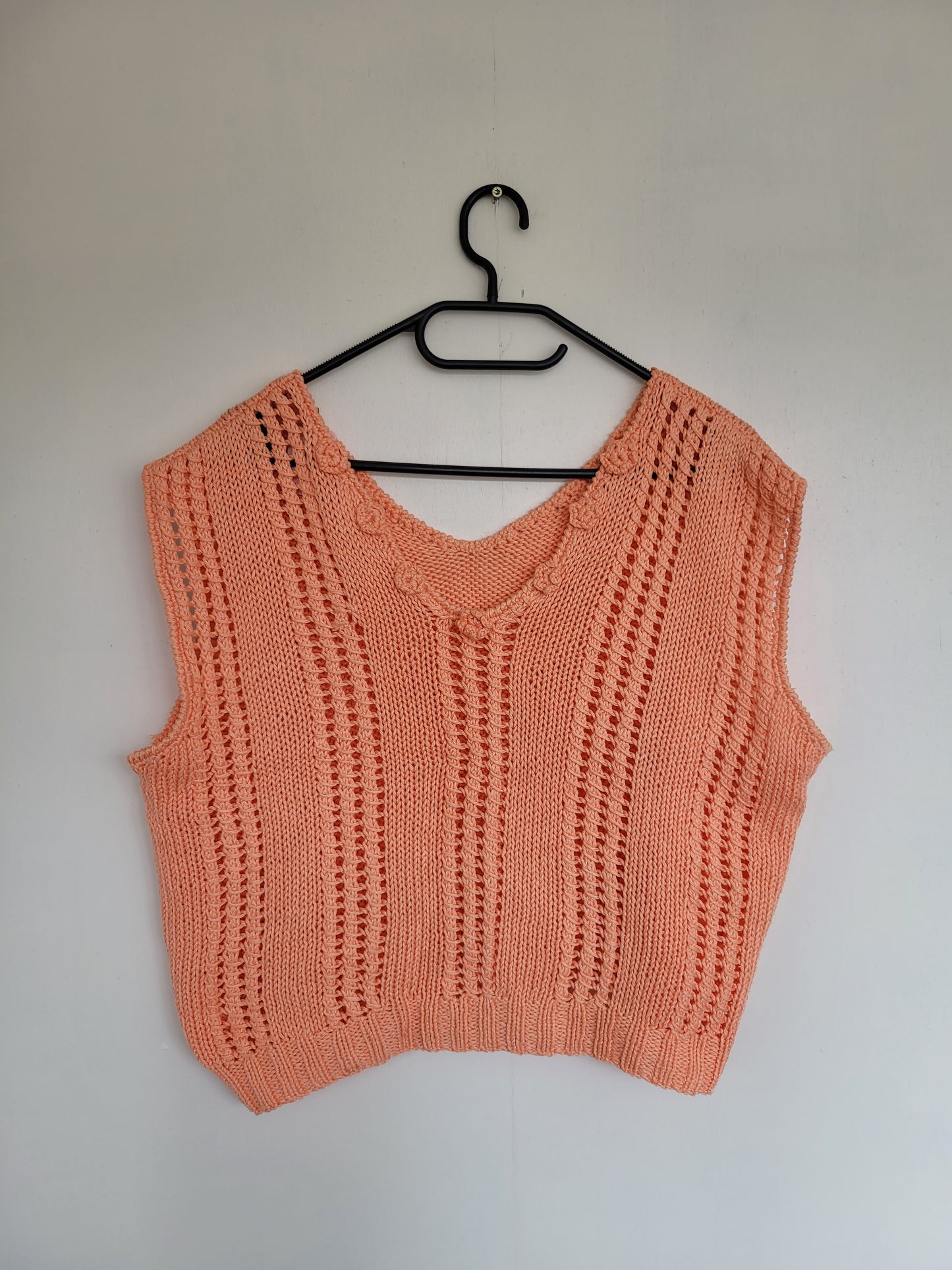 Koraalroze/oranje gehaakte cropped top - L/XL