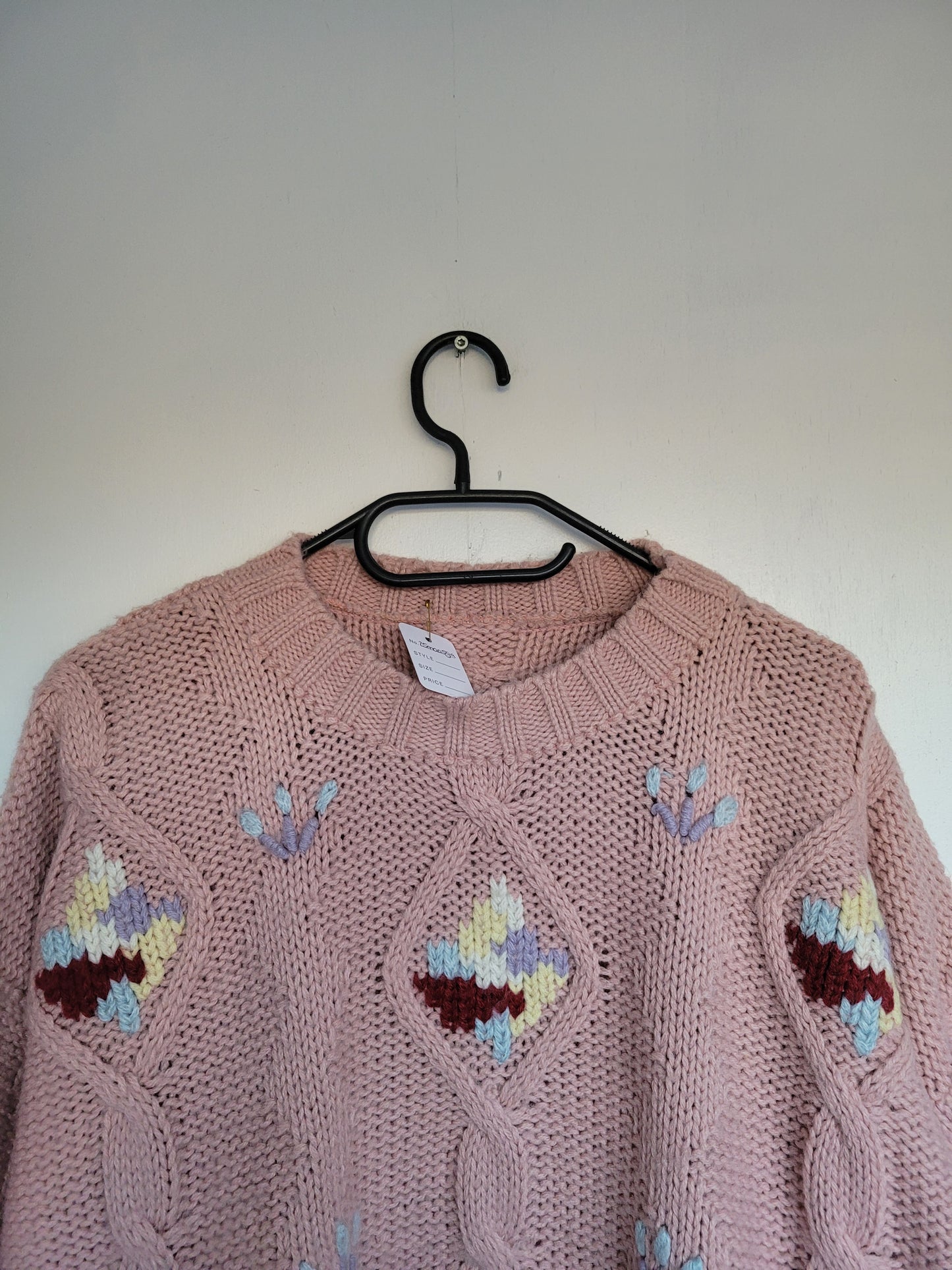 Soft Pink Flowers trui - L/XL