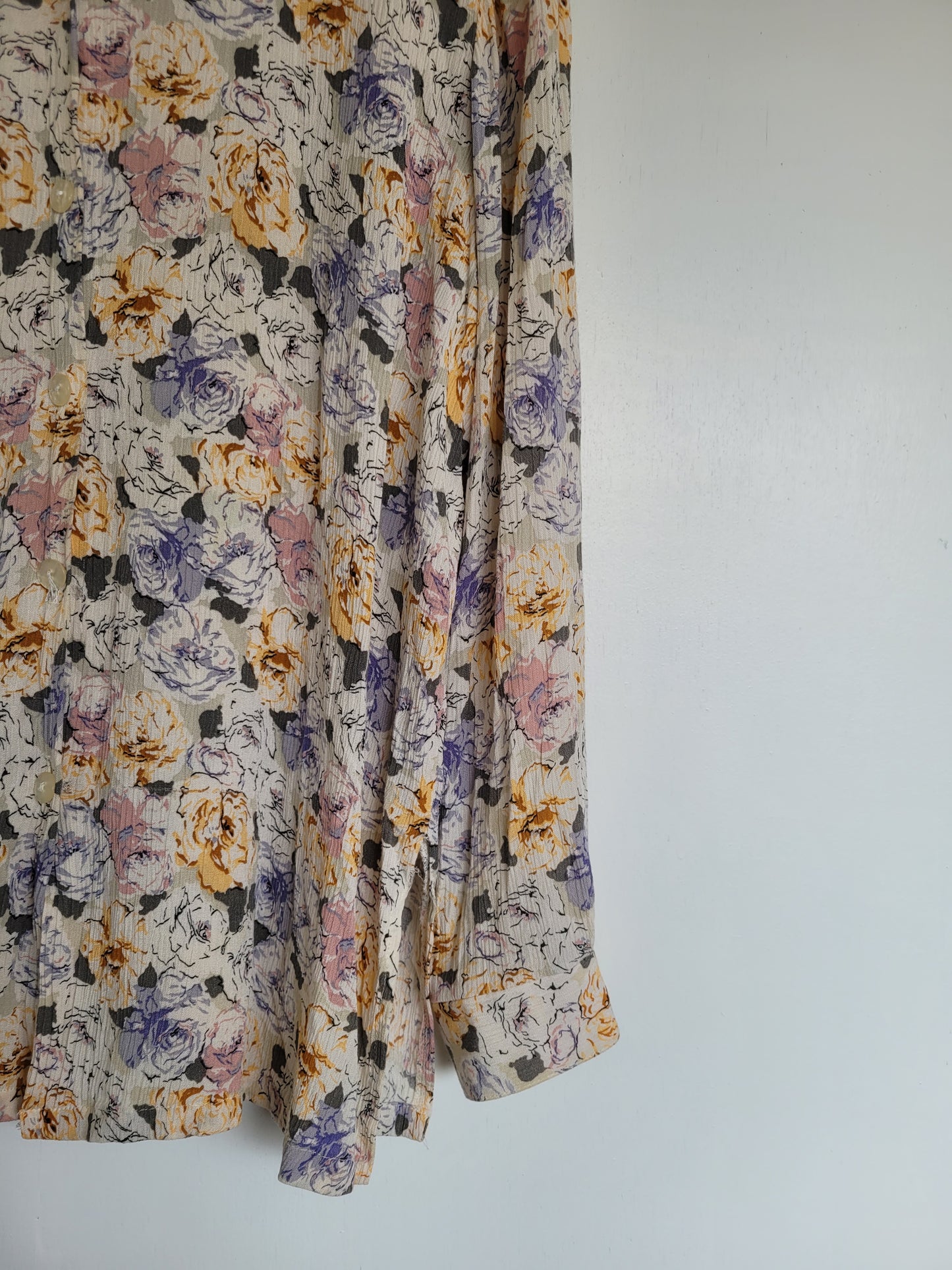 Pastelkleurige bloemen blouse - L/XL