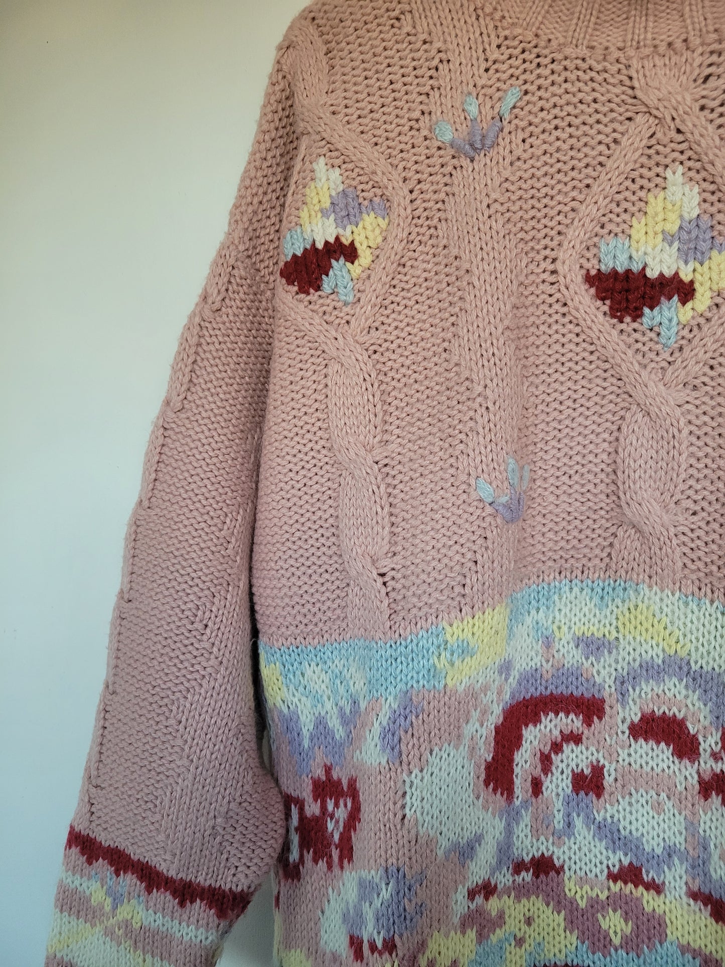 Soft Pink Flowers trui - L/XL