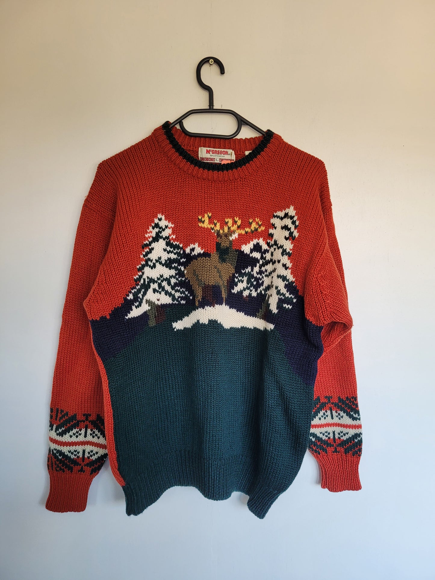 Valley Watch 🦌 - vintage trui met afbeelding van een hert - maat L