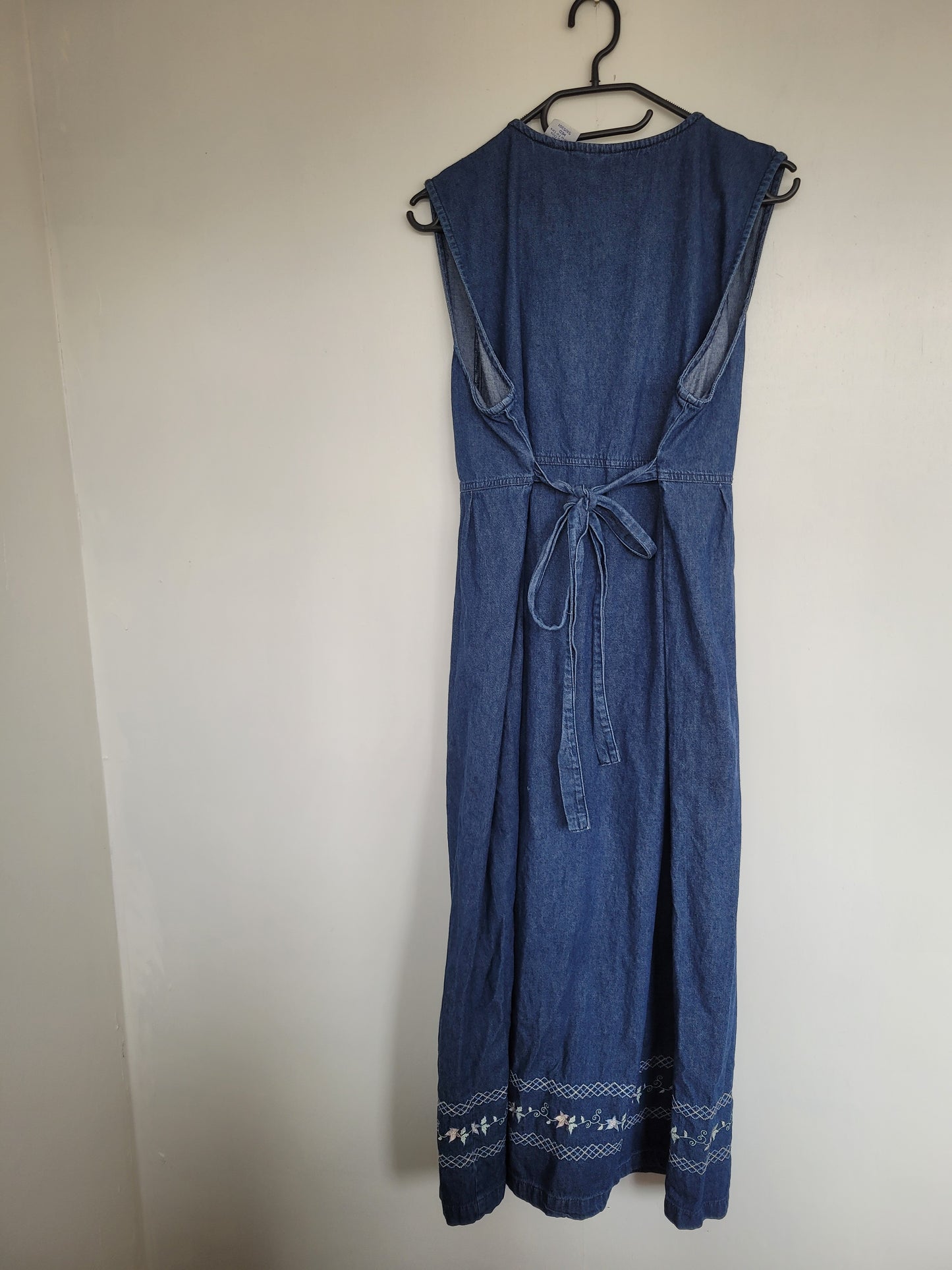 Denim bloemen jurk - M