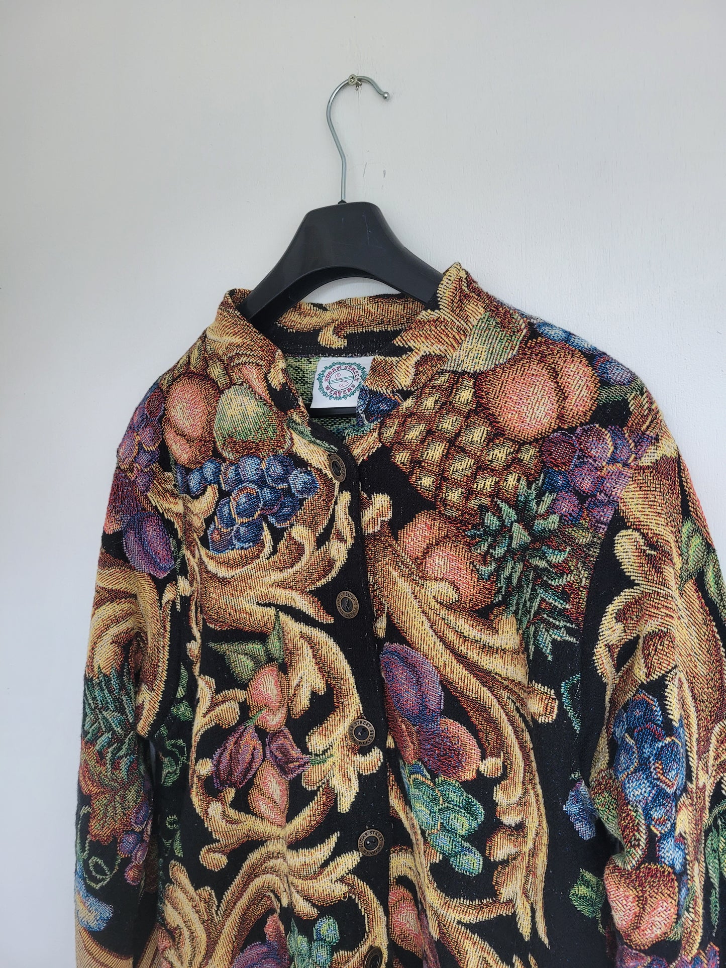 Baroque Botanica - vintage tapestry jasje met prachtige fruit print - maat L
