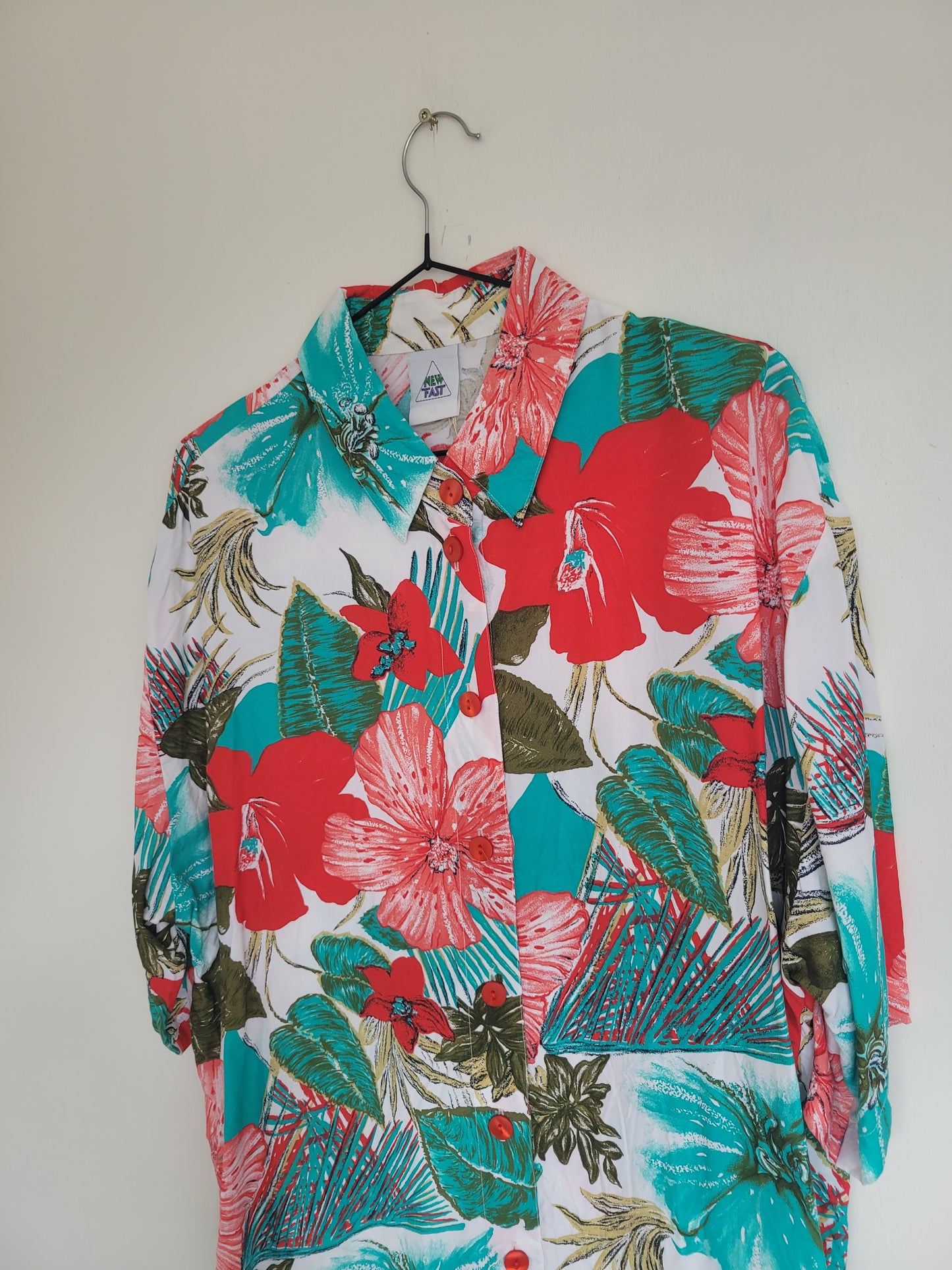 Tropical Chapters - vintage blouse met tropische Hawaii print - maat XL