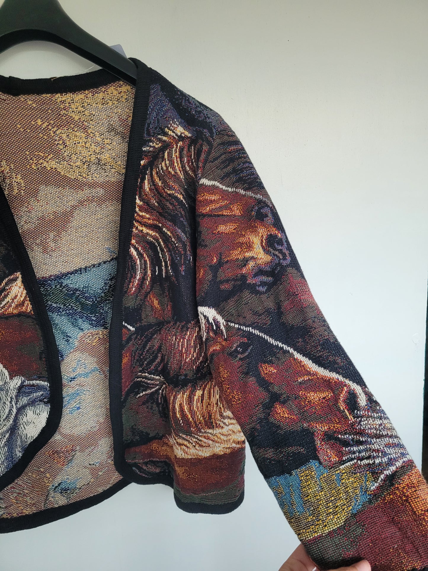 Wild at Heart ๐ - vintage tapestry jasje met paarden hoofden - maat M/L
