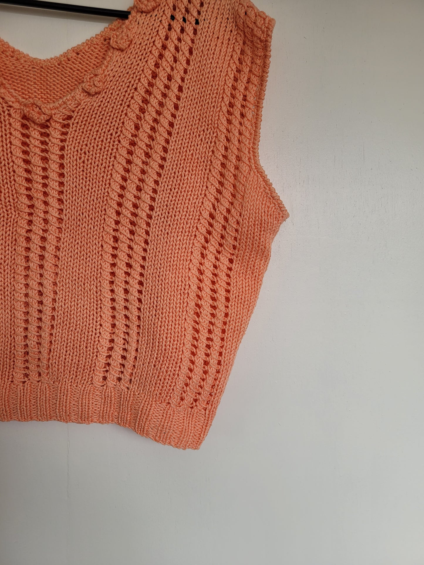 Koraalroze/oranje gehaakte cropped top - L/XL