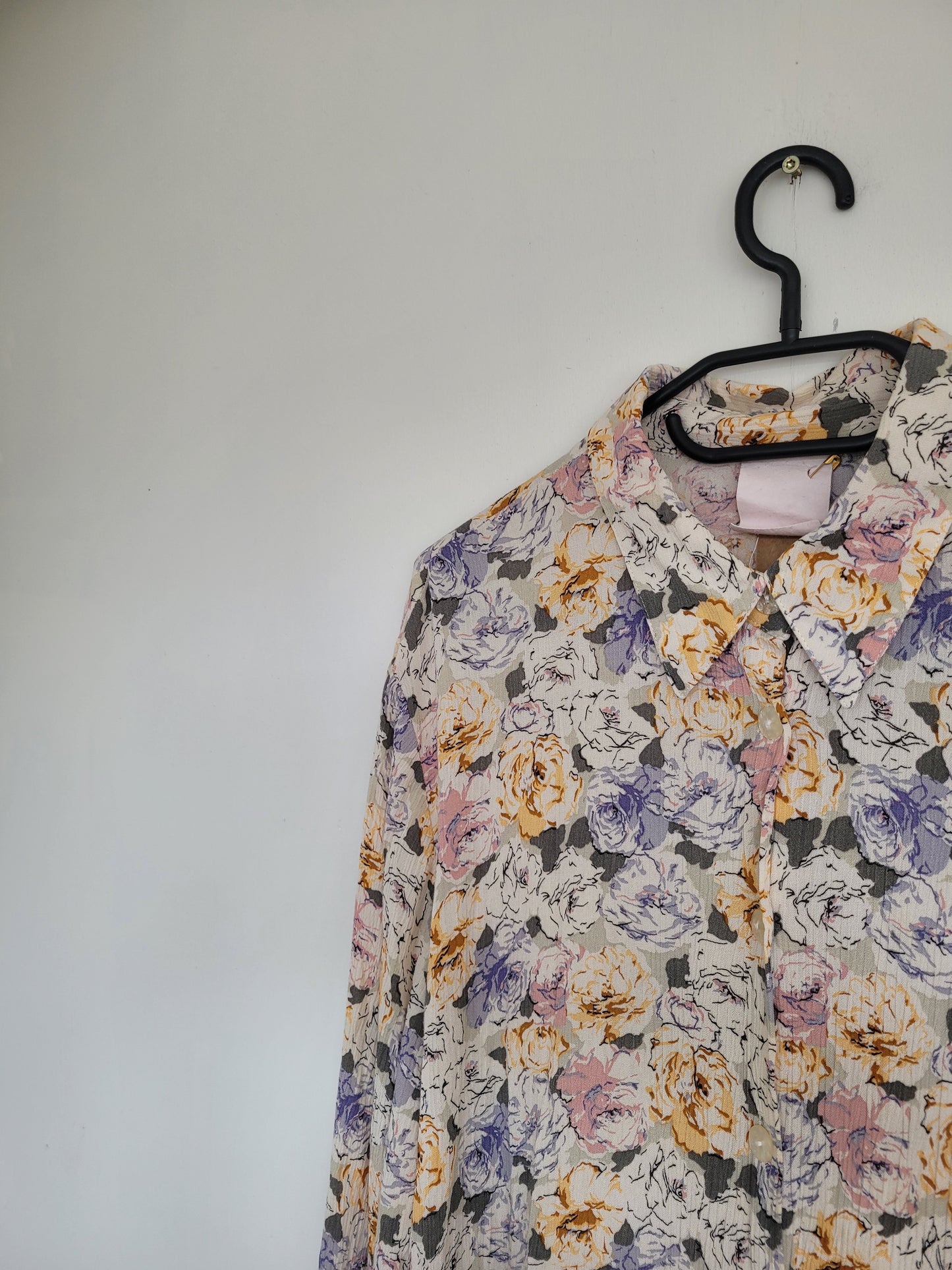 Pastelkleurige bloemen blouse - L/XL