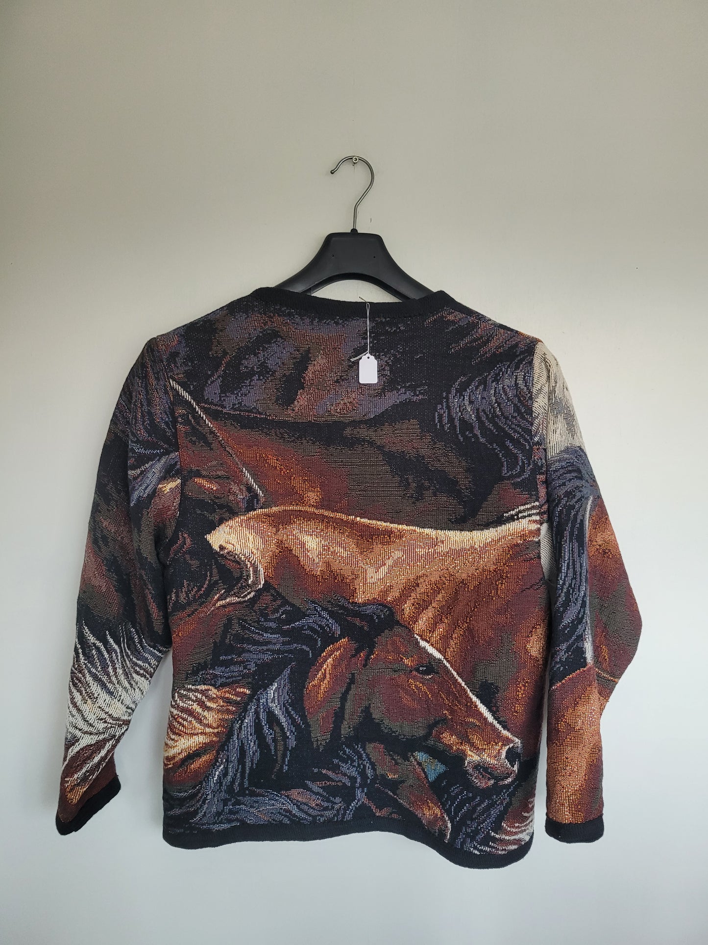 Wild at Heart ๐ - vintage tapestry jasje met paarden hoofden - maat M/L