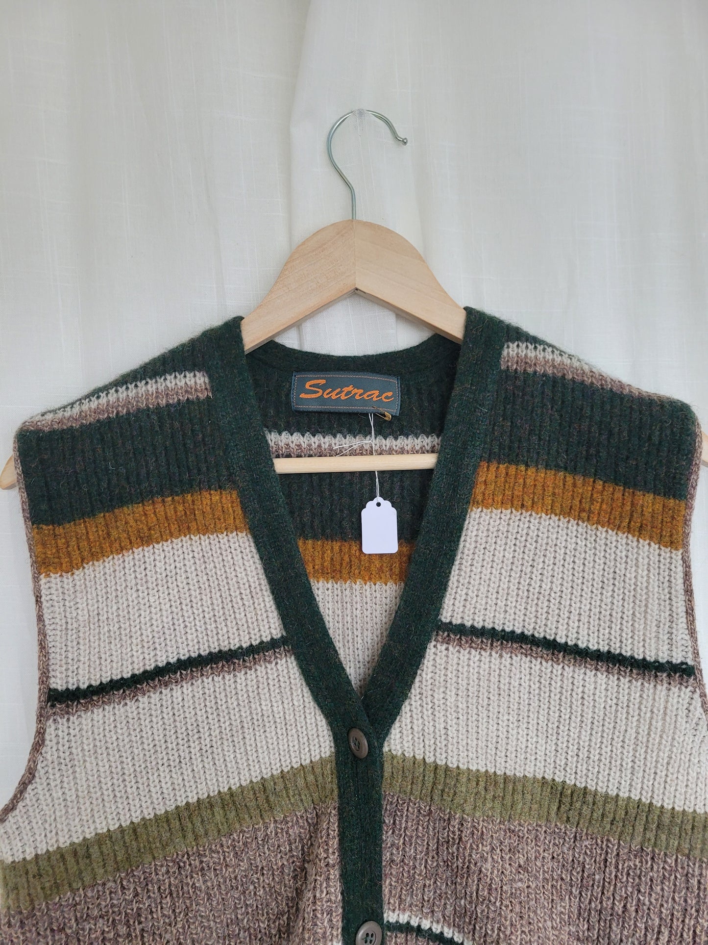 ๐พ Fields at Dawn - vintage striped spencer vest - size M/L