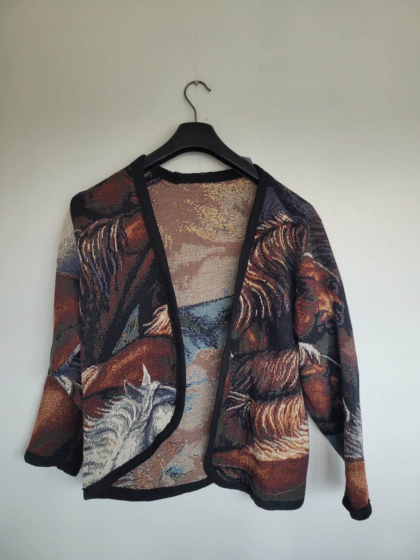 Wild at Heart ๐ - vintage tapestry jasje met paarden hoofden - maat M/L