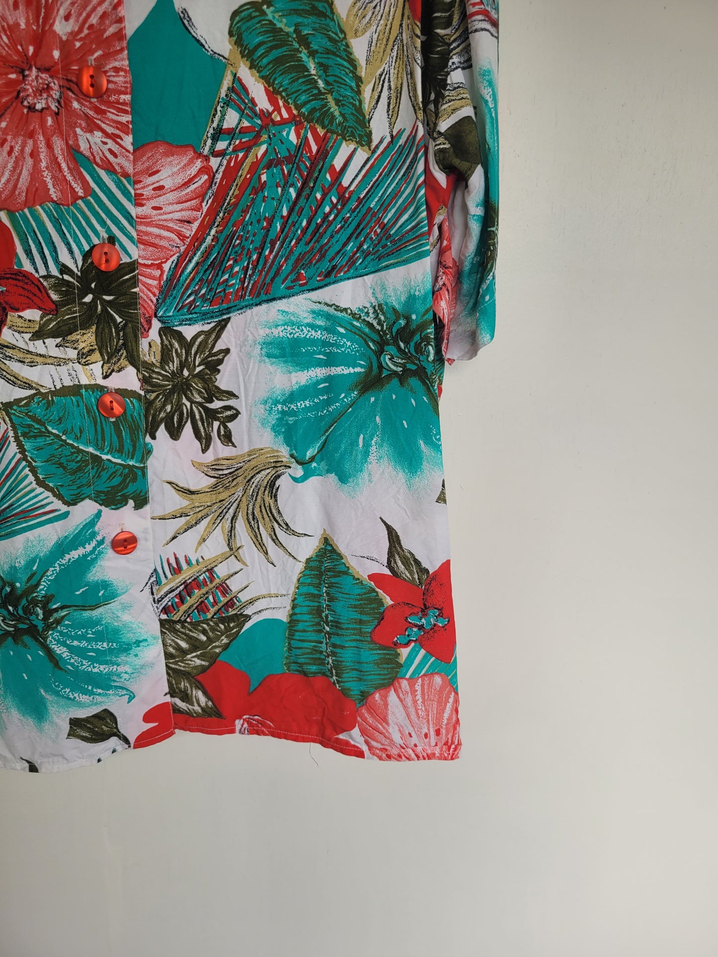 Tropical Chapters - vintage blouse met tropische Hawaii print - maat XL