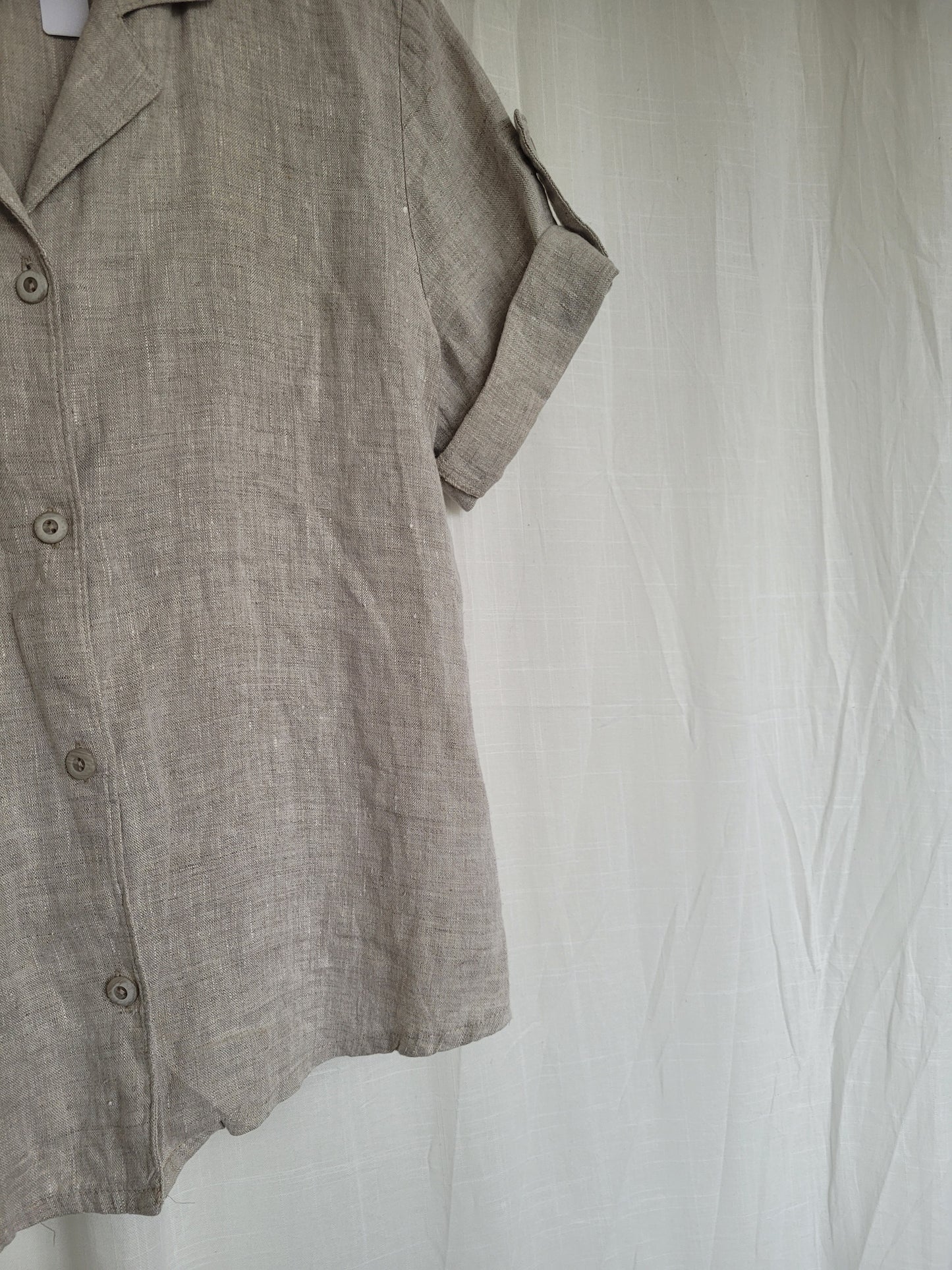 🤍 Quiet Simplicity - simple linen blouse - size M/L