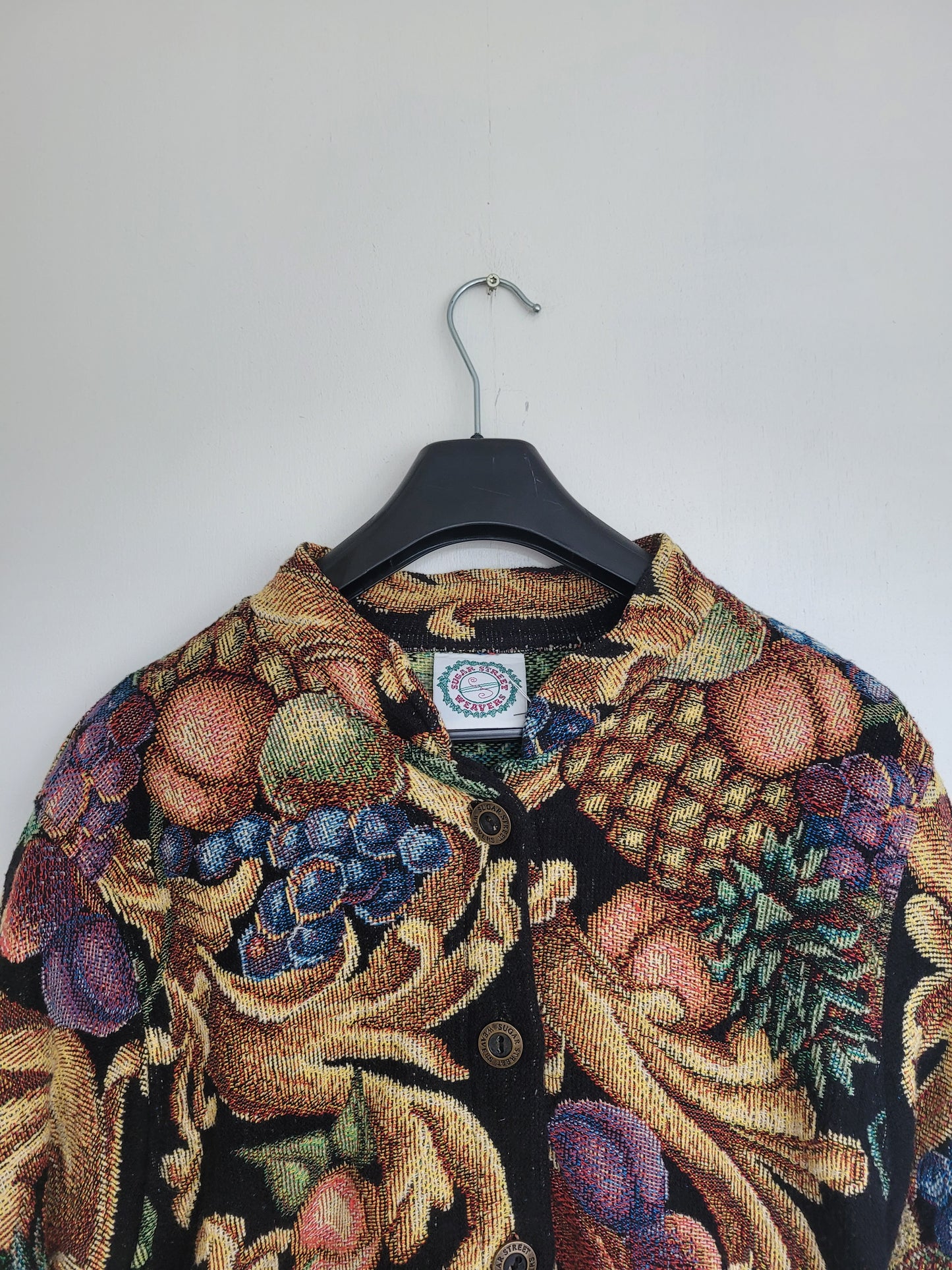 Baroque Botanica - vintage tapestry jasje met prachtige fruit print - maat L