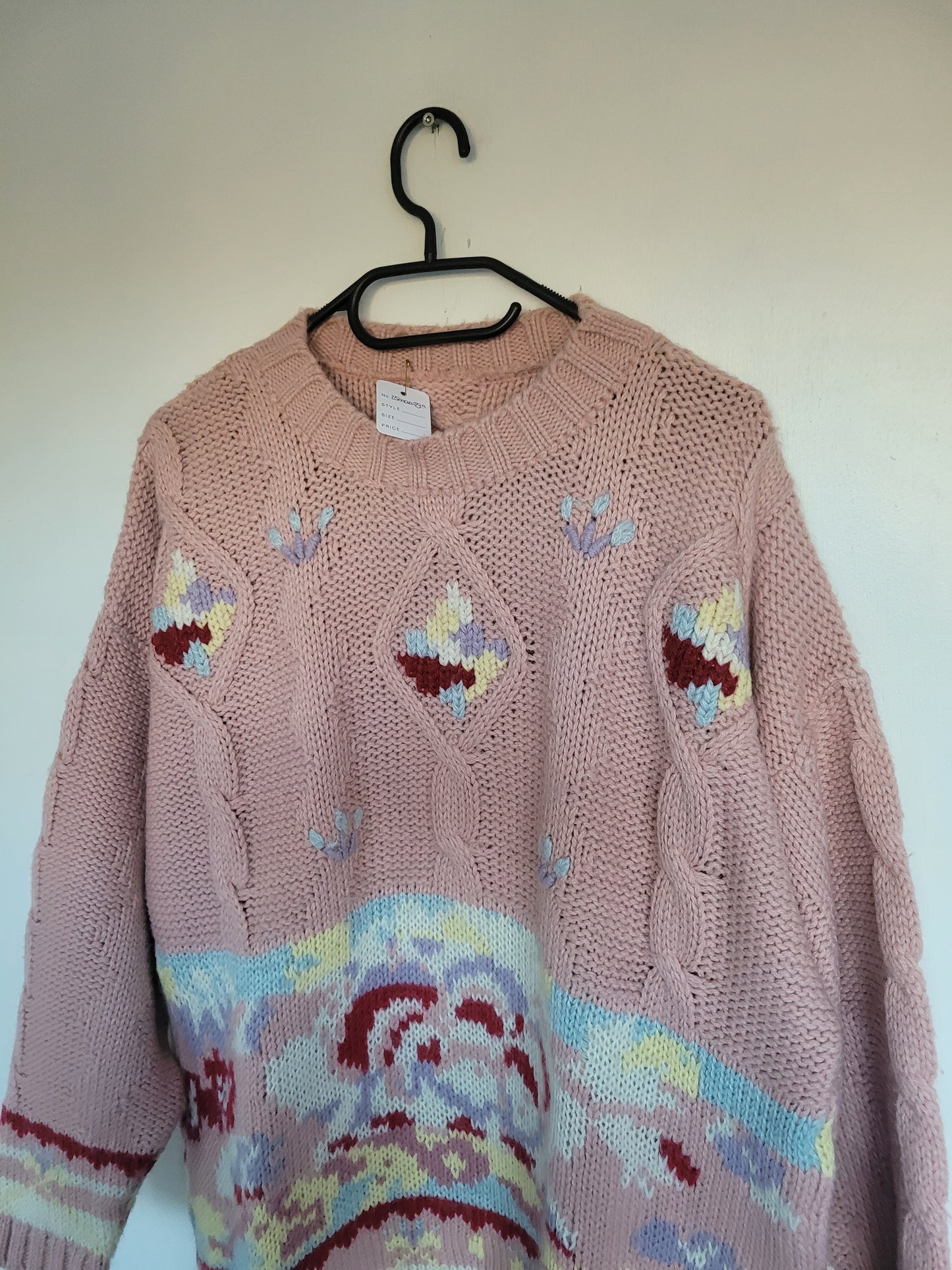 Soft Pink Flowers trui - L/XL