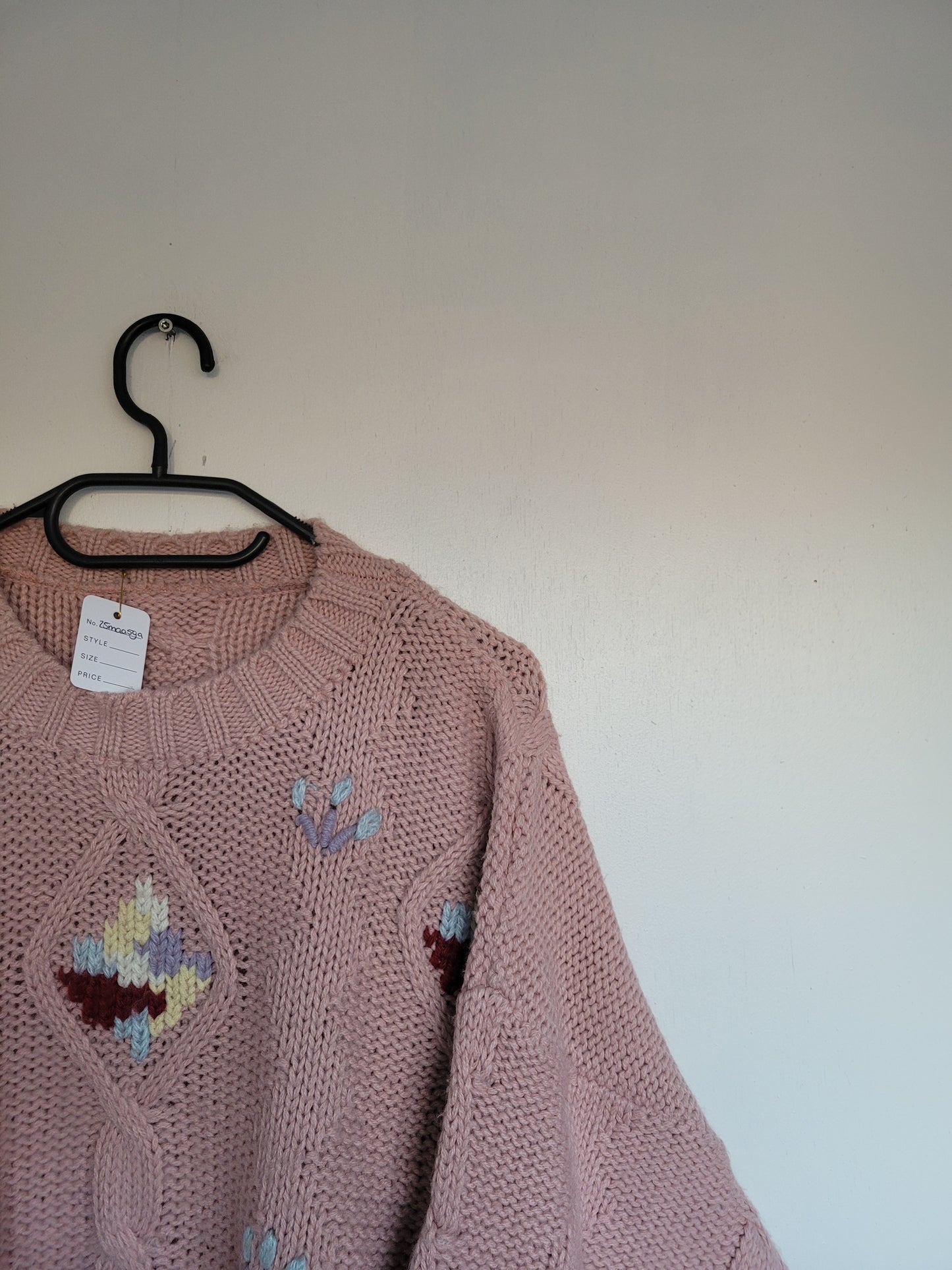 Soft Pink Flowers trui - L/XL